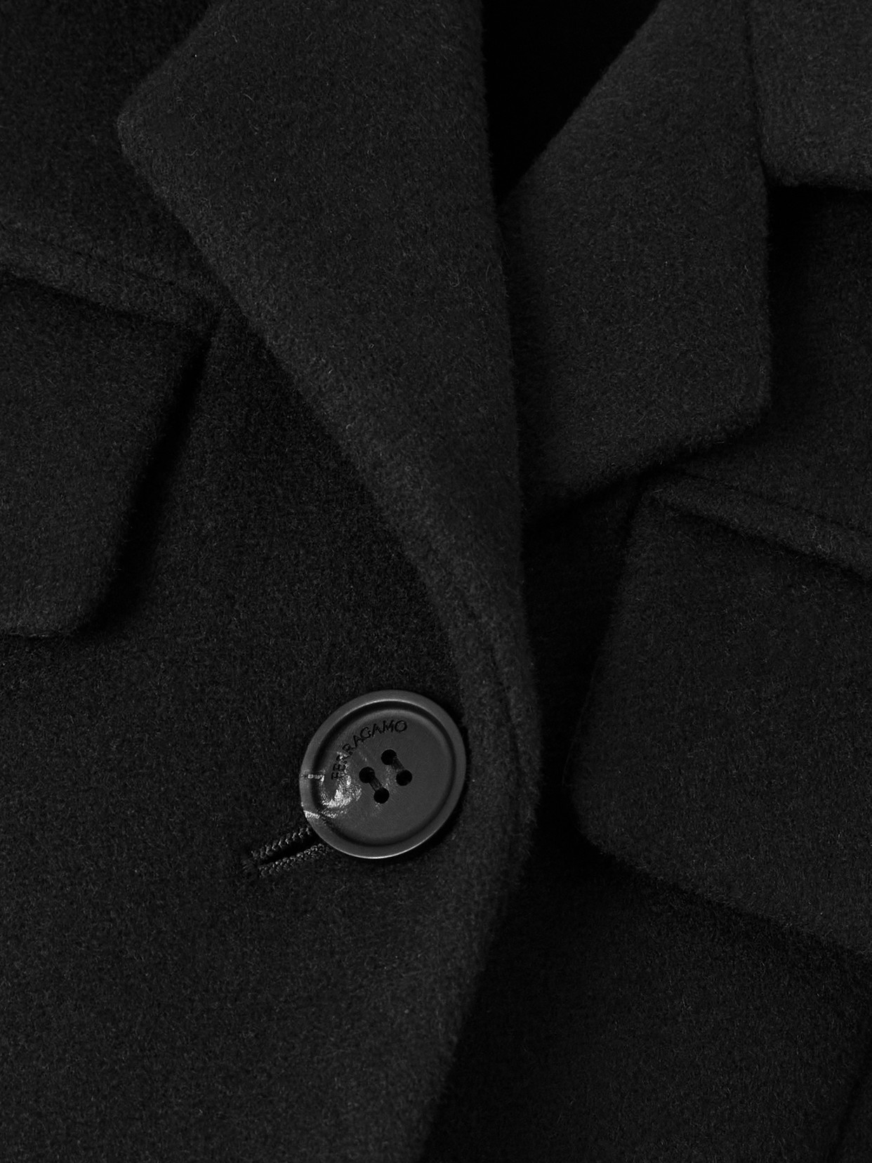 Ferragamo Wool And Cashmere-blend Coat In Black
