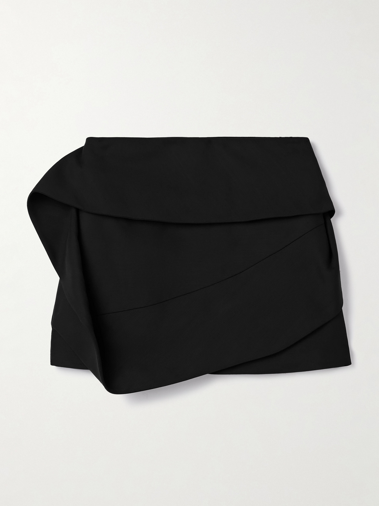 Ferragamo Draped Crepe Mini Skirt In Black