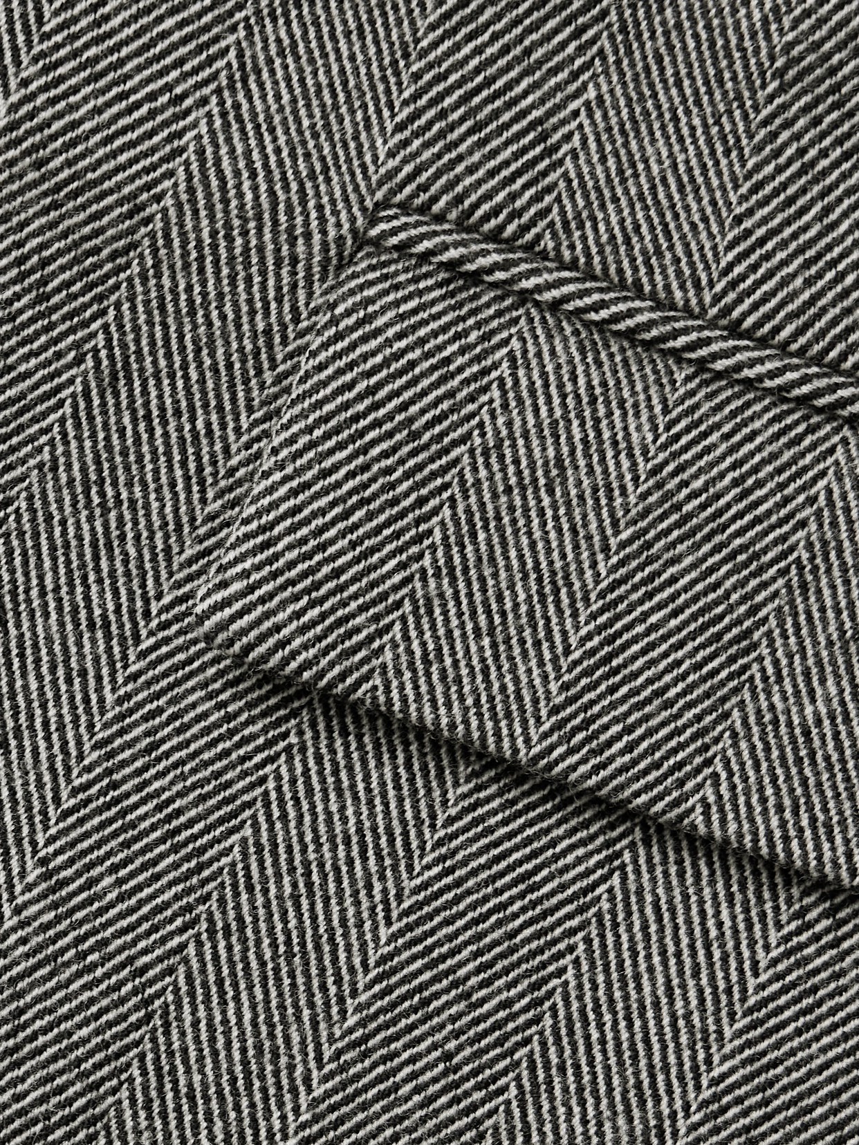 Ferragamo Herringbone Wool-blend Mini Skirt In Gray