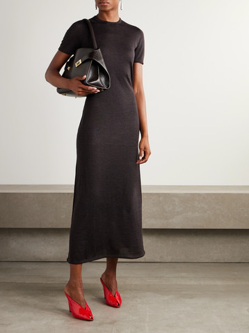 Ferragamo Cashmere, wool and silk-blend midi dress