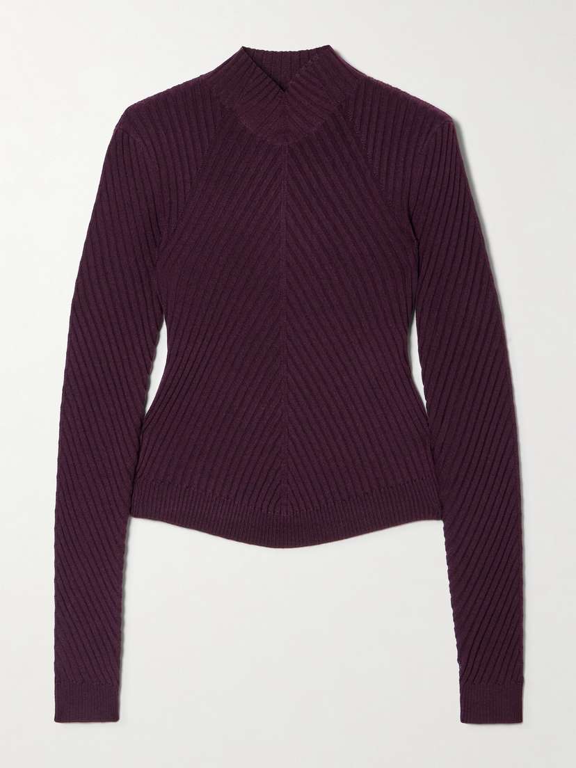 Victoria Beckham Ribbed Merino Wool Sweater