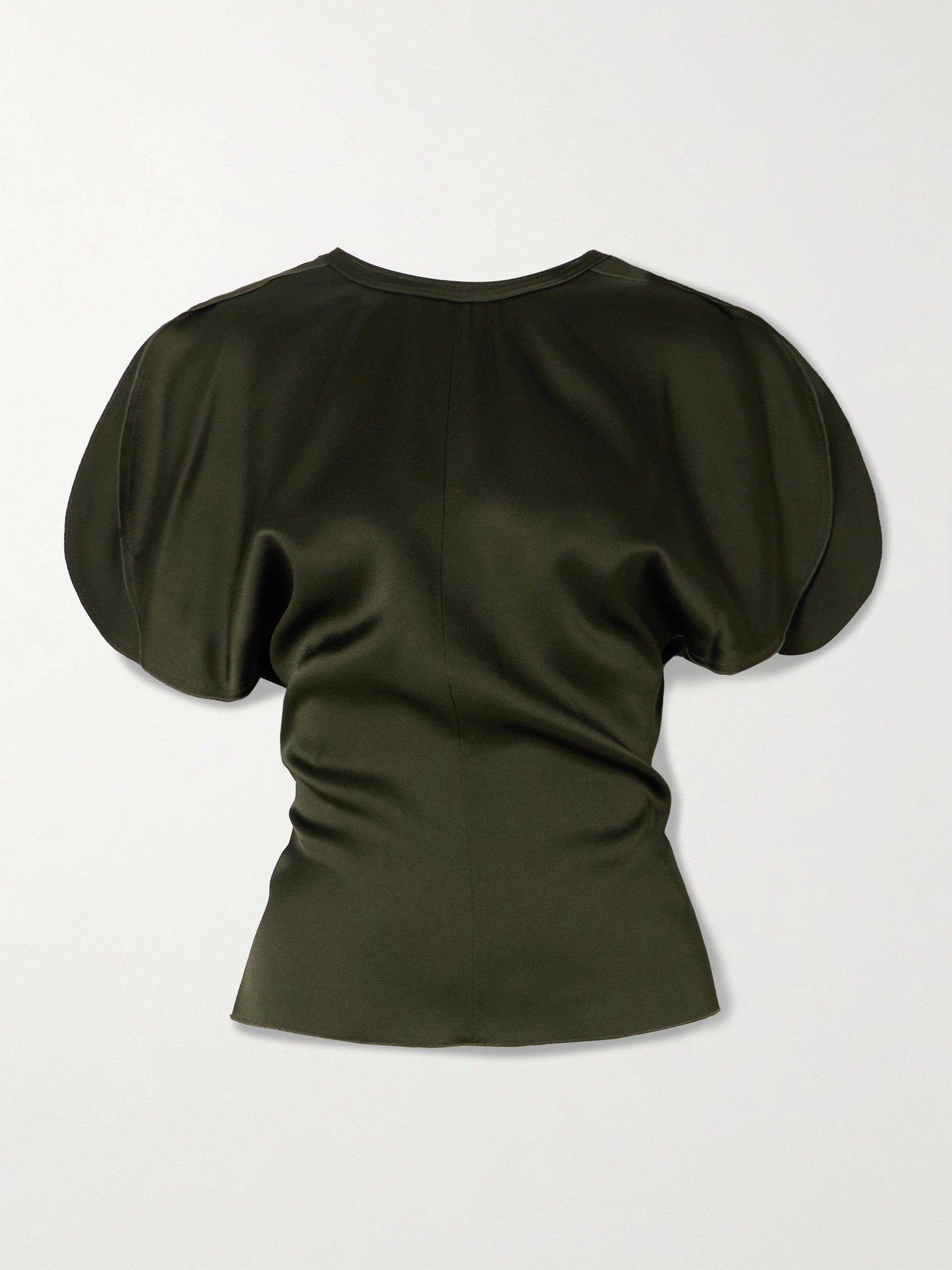 Victoria Beckham Draped Satin Blouse In Green