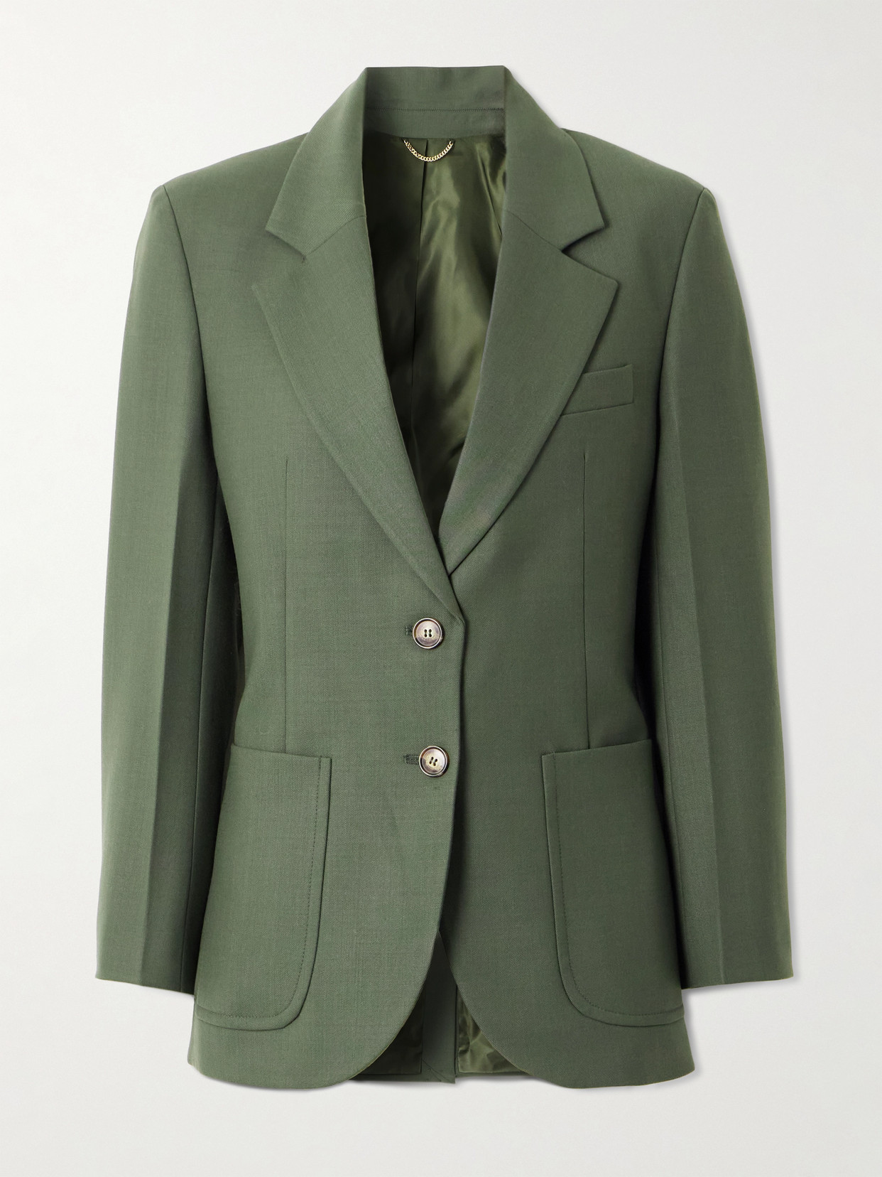 Victoria Beckham Womens Oregano Notch-lapels Slim-fit Stretch-woven Blazer In Gray