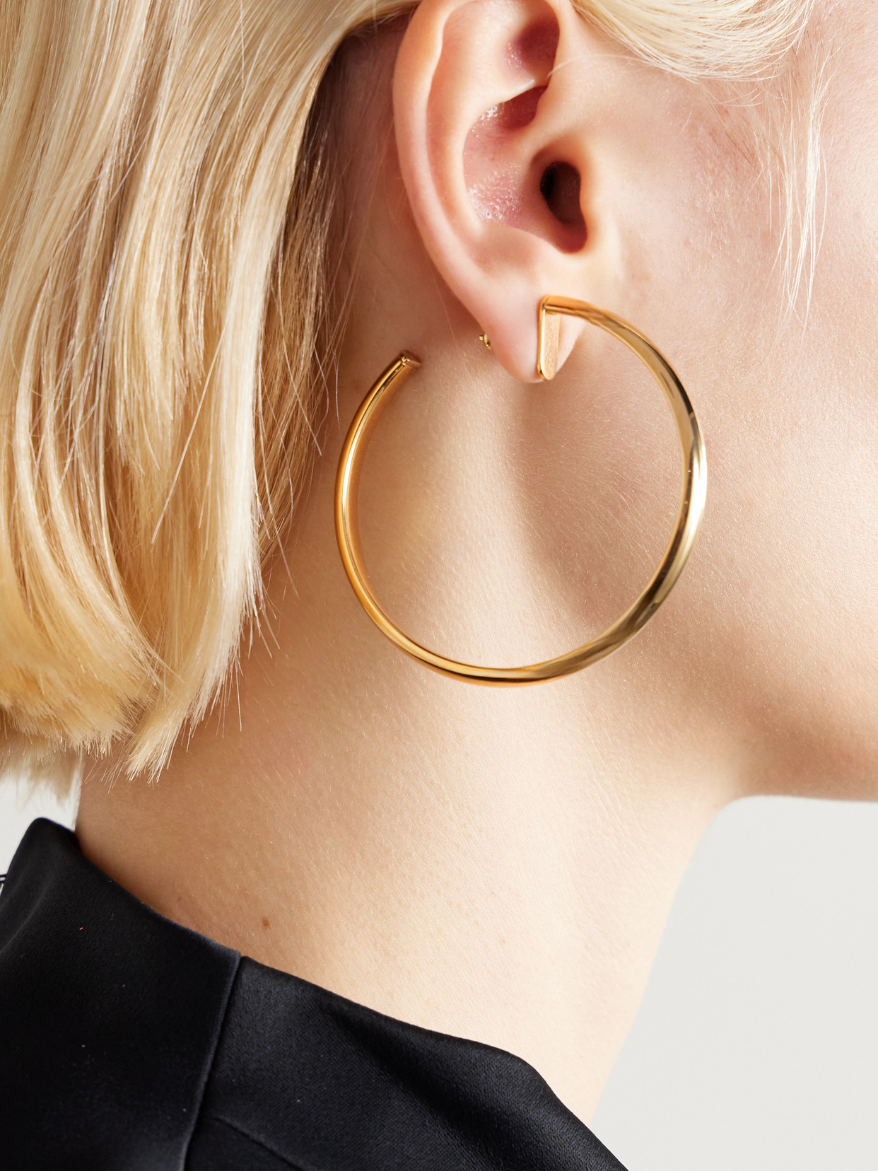 Valentino Gold-tone Crystal Hoop Earrings In Gold