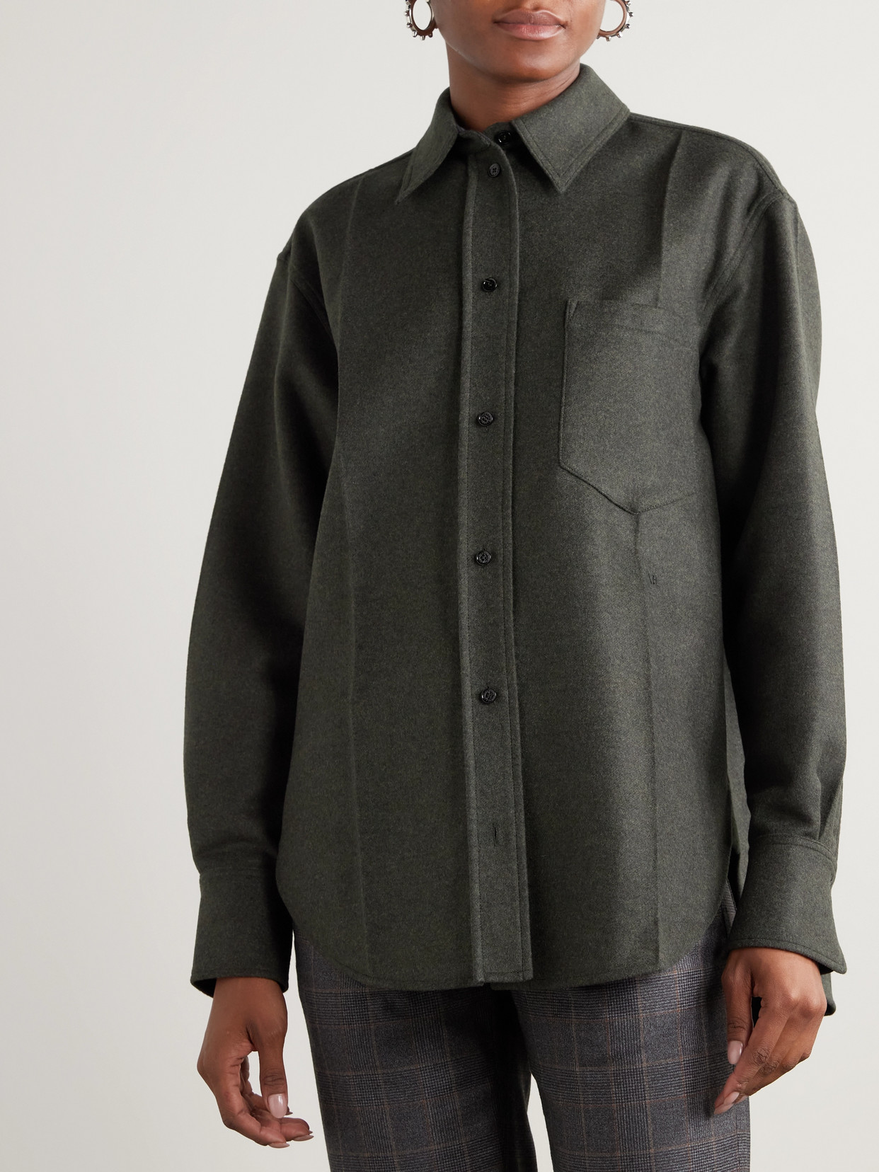 Victoria Beckham Wool Shirt In Green