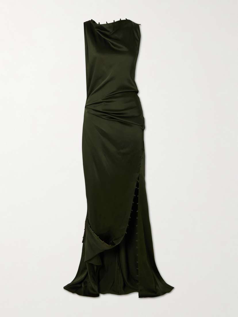 Victoria Beckham Rouleaux Draped Satin Gown