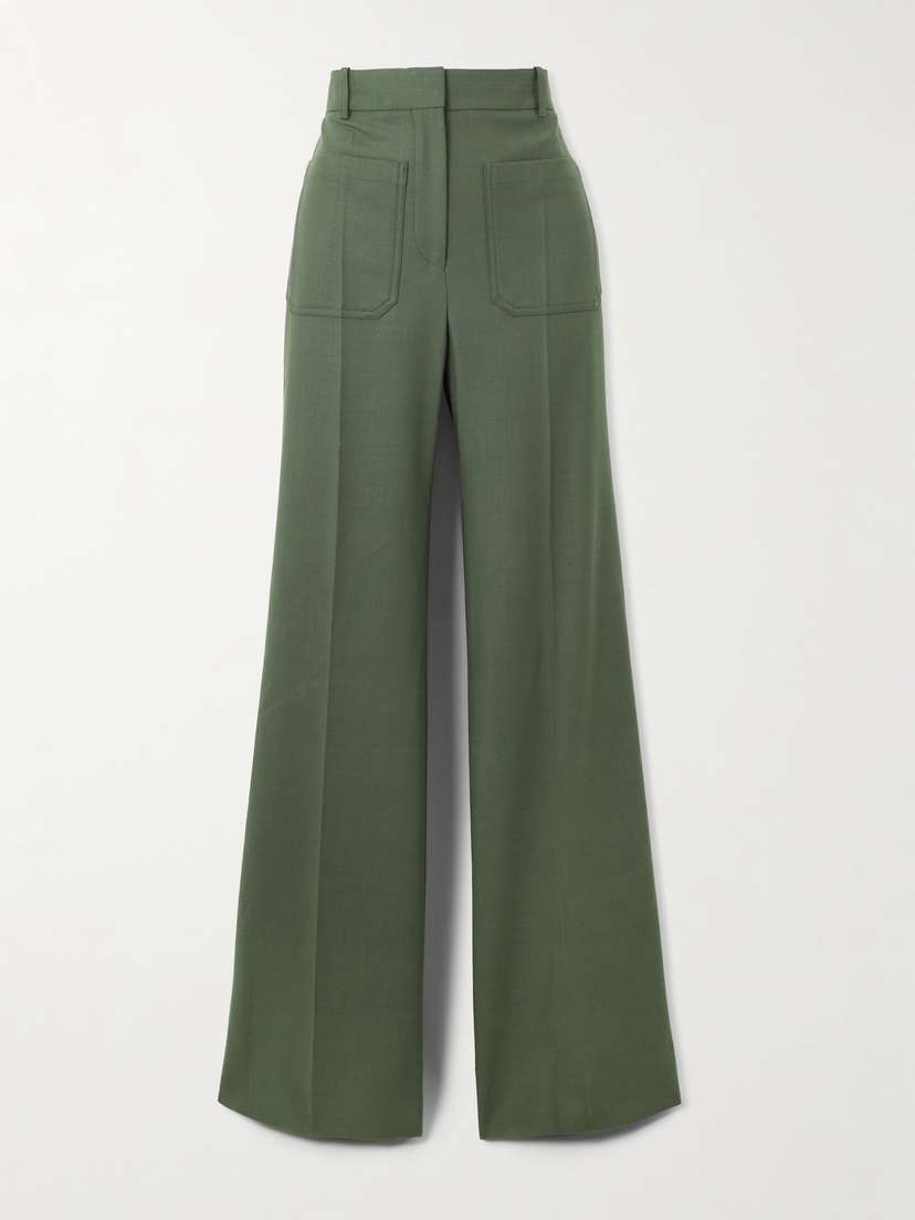 Victoria Beckham Alina Twill Wide-leg Pants