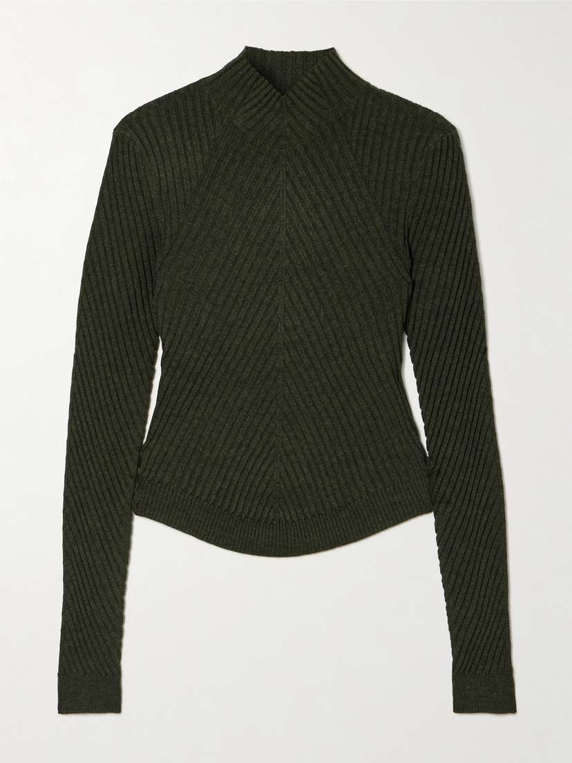 Victoria Beckham Ribbed Merino Wool Sweater