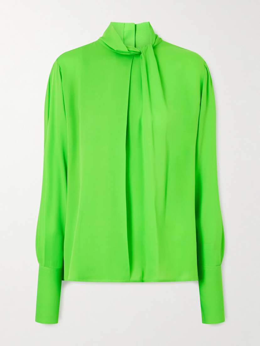 Tom Ford Cutout Draped Pleated Silk-georgette Blouse
