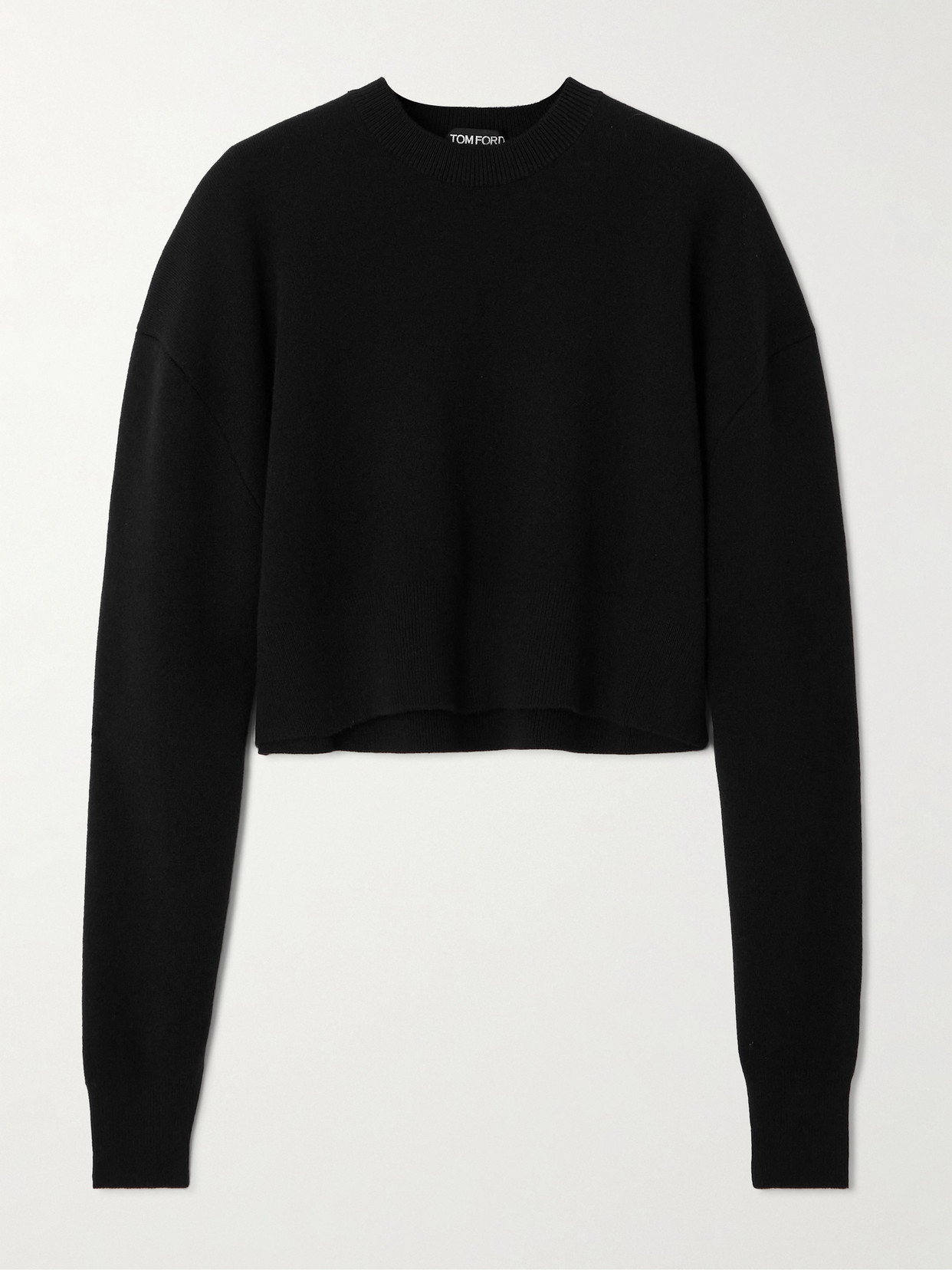 Tom Ford Knitted Sweater In Wool And Cashmere Blend In Black