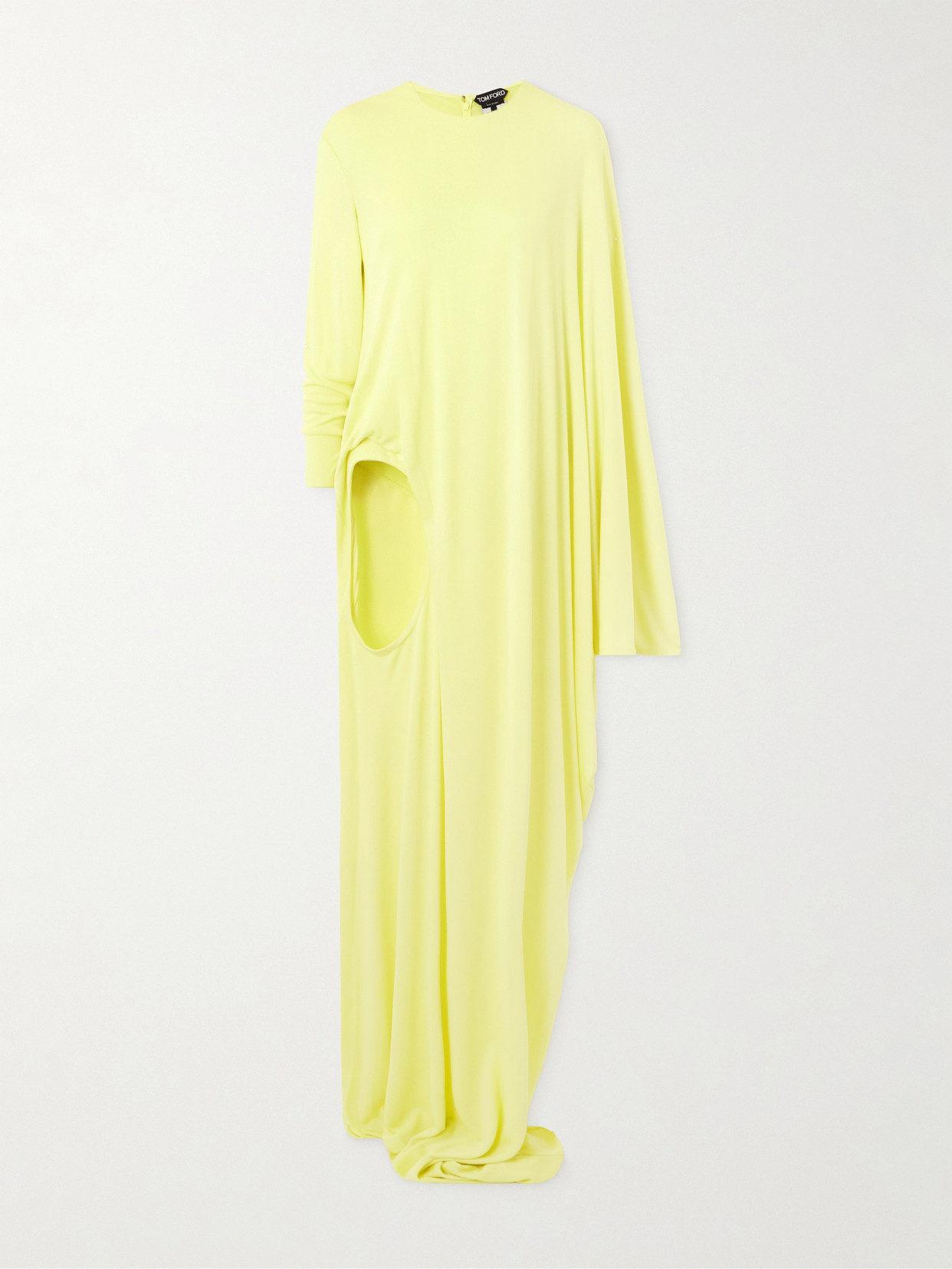 Tom Ford Asymmetric Crepe-jersey Gown In Yellow
