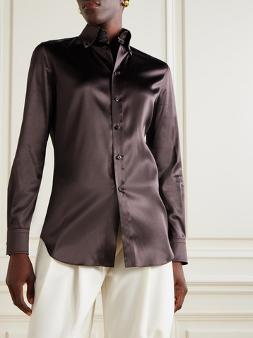 Ralph Lauren Collection Cameron stretch-silk satin shirt