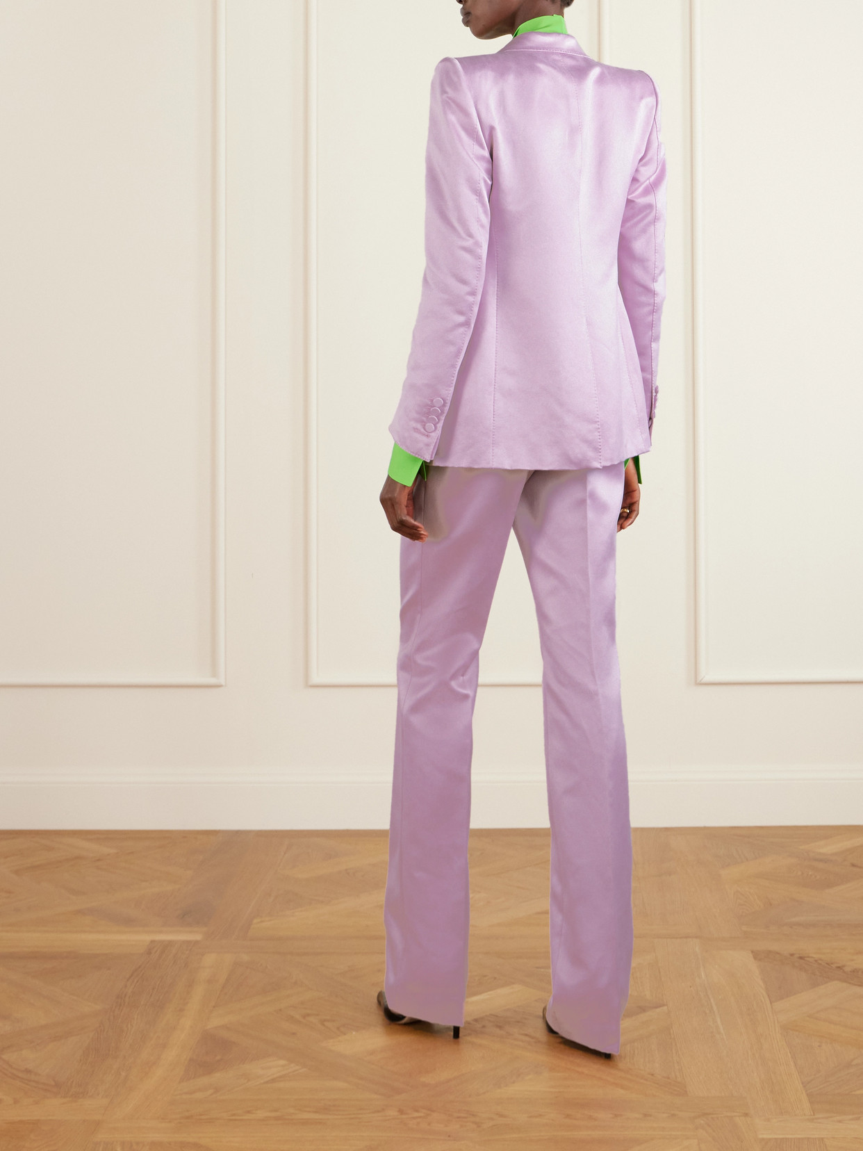 Tom Ford Cotton And Silk-blend Duchesse-satin Blazer In Purple