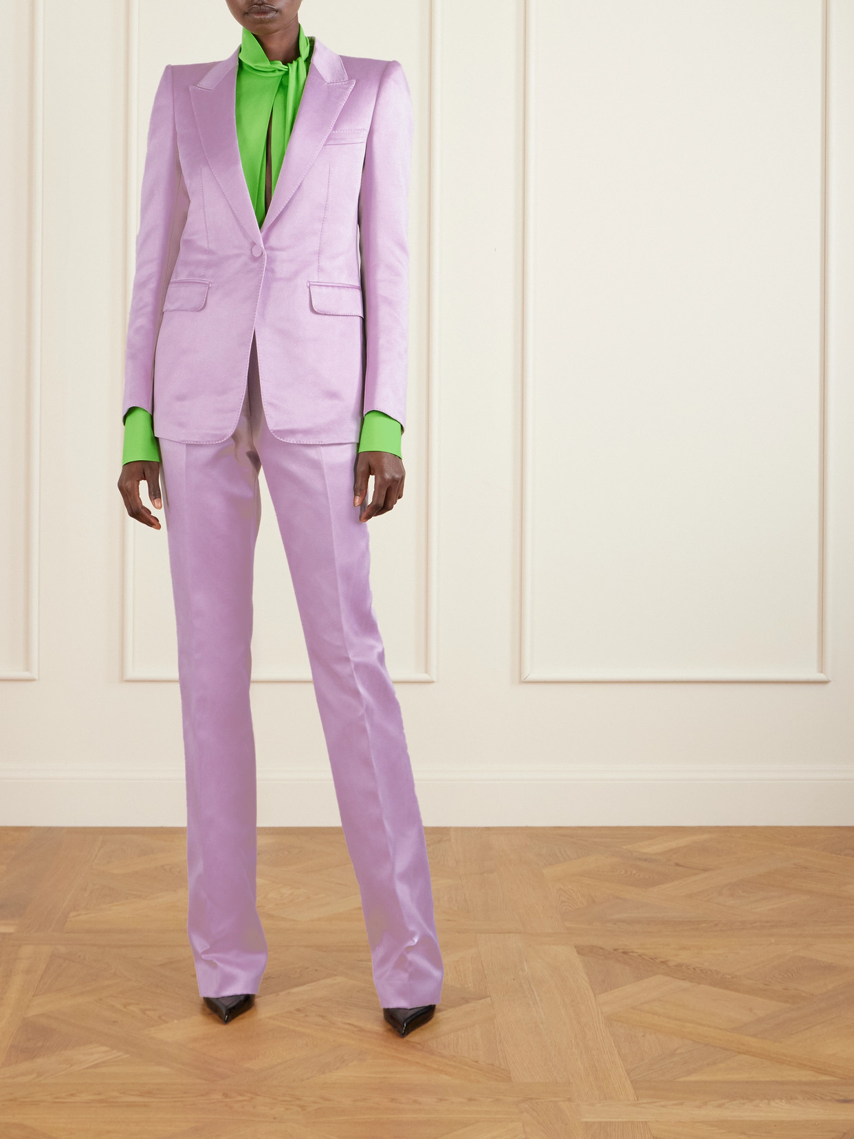 Tom Ford Cotton And Silk-blend Duchesse Satin Straight-leg Pants In Pink