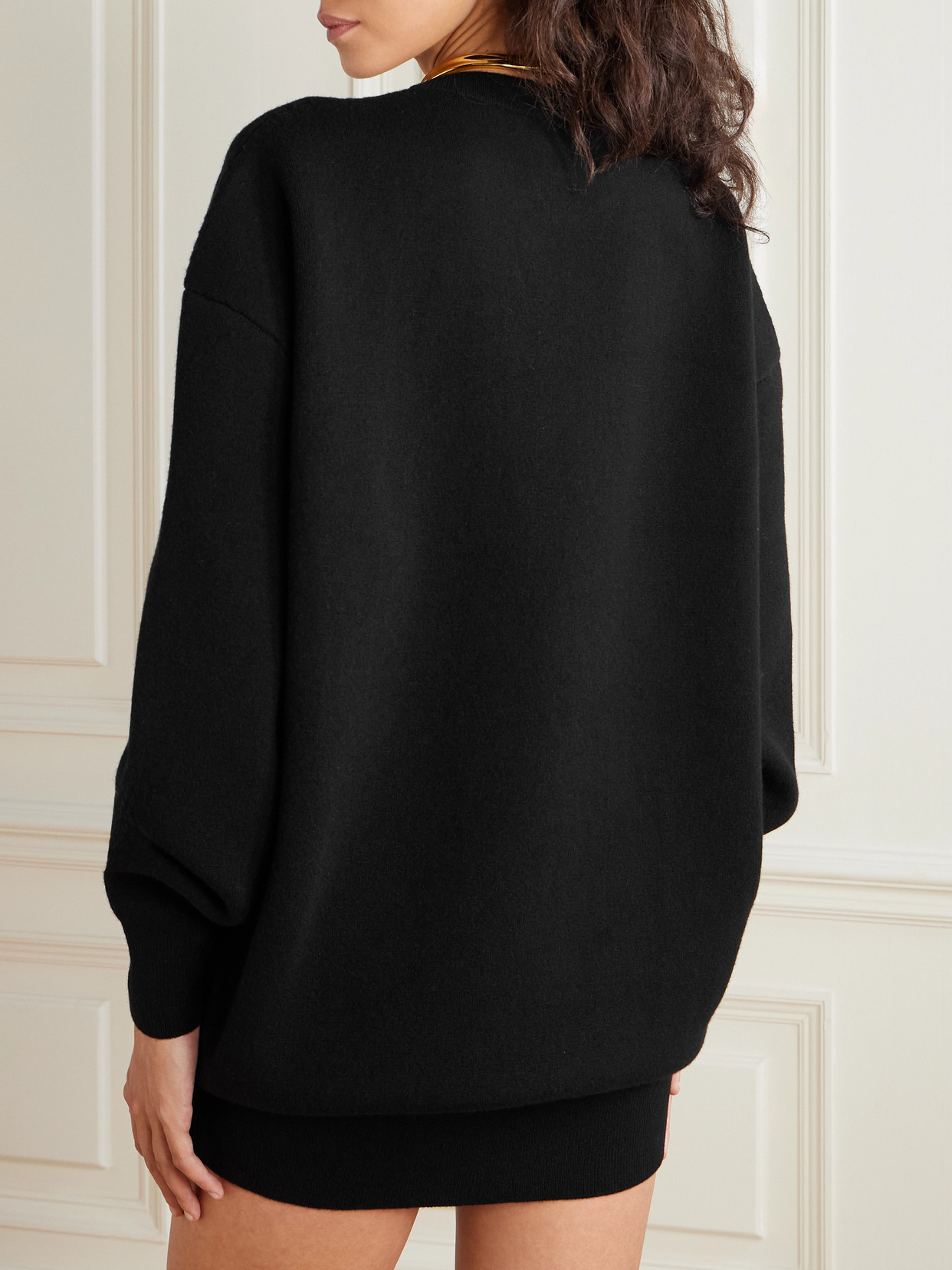 Tom Ford Wool-blend Mini Dress In Black