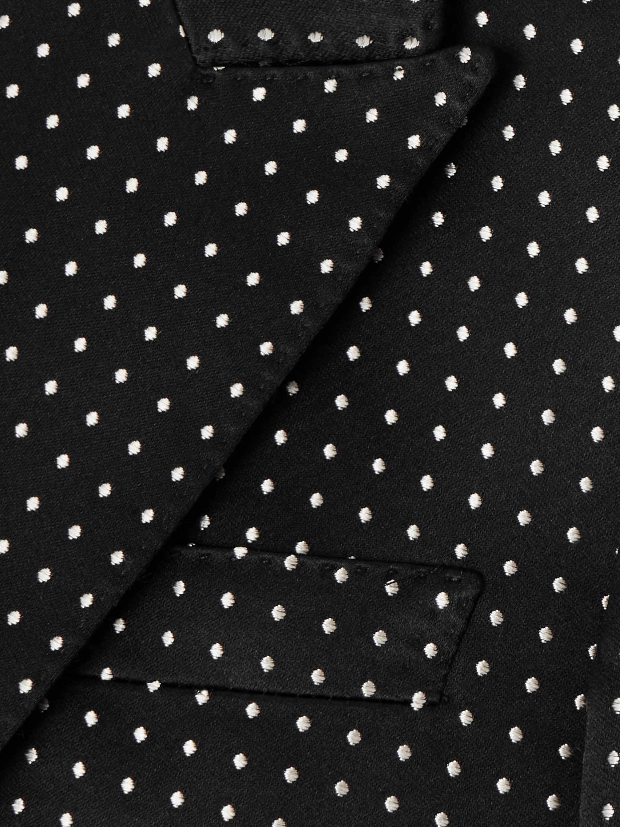 Tom Ford Polka-dot Duchesse Silk-jacquard Blazer In Black
