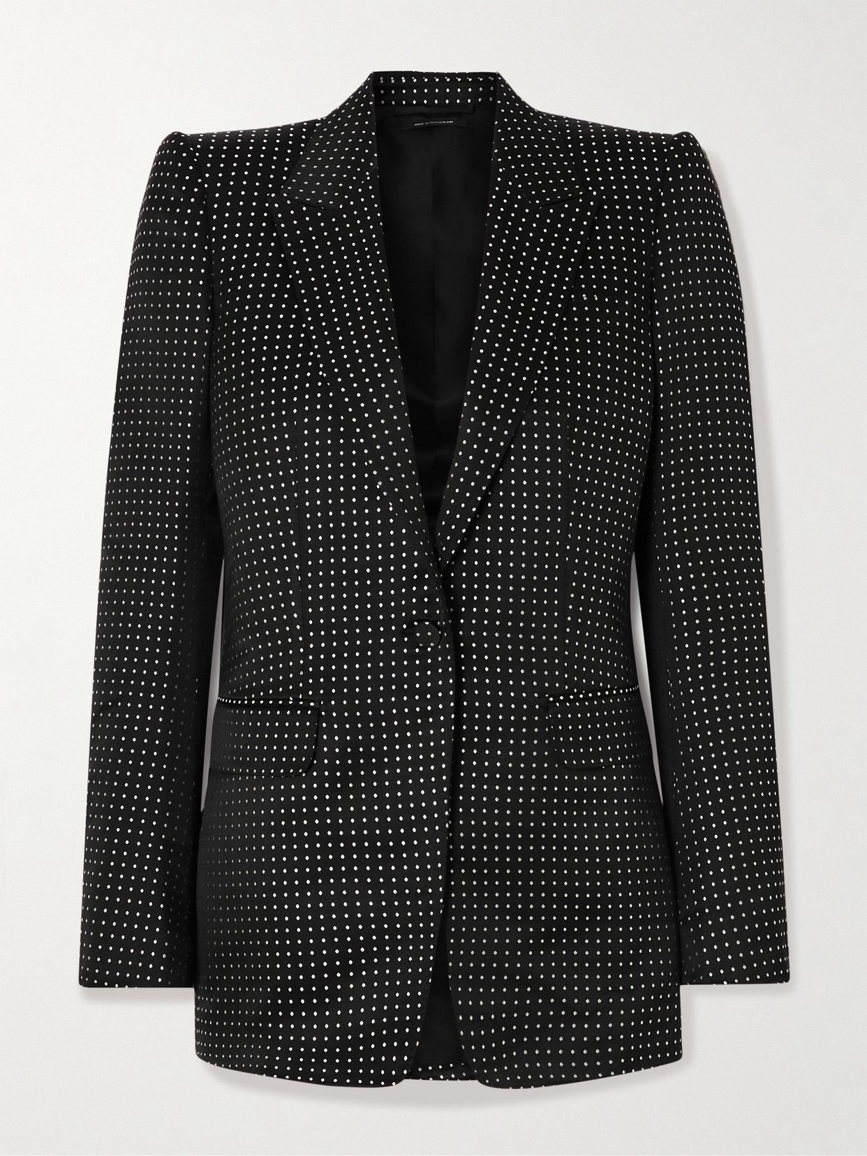 Tom Ford Polka-dot Duchesse Silk-jacquard Blazer In Black