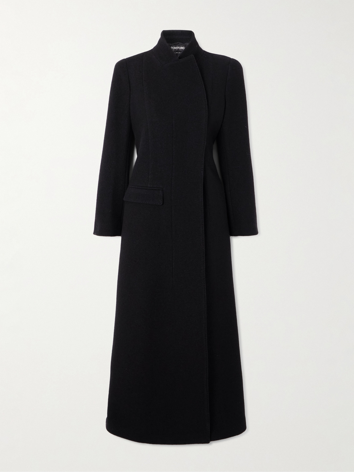 Tom Ford Double-breasted Wool-bouclé Coat In Black