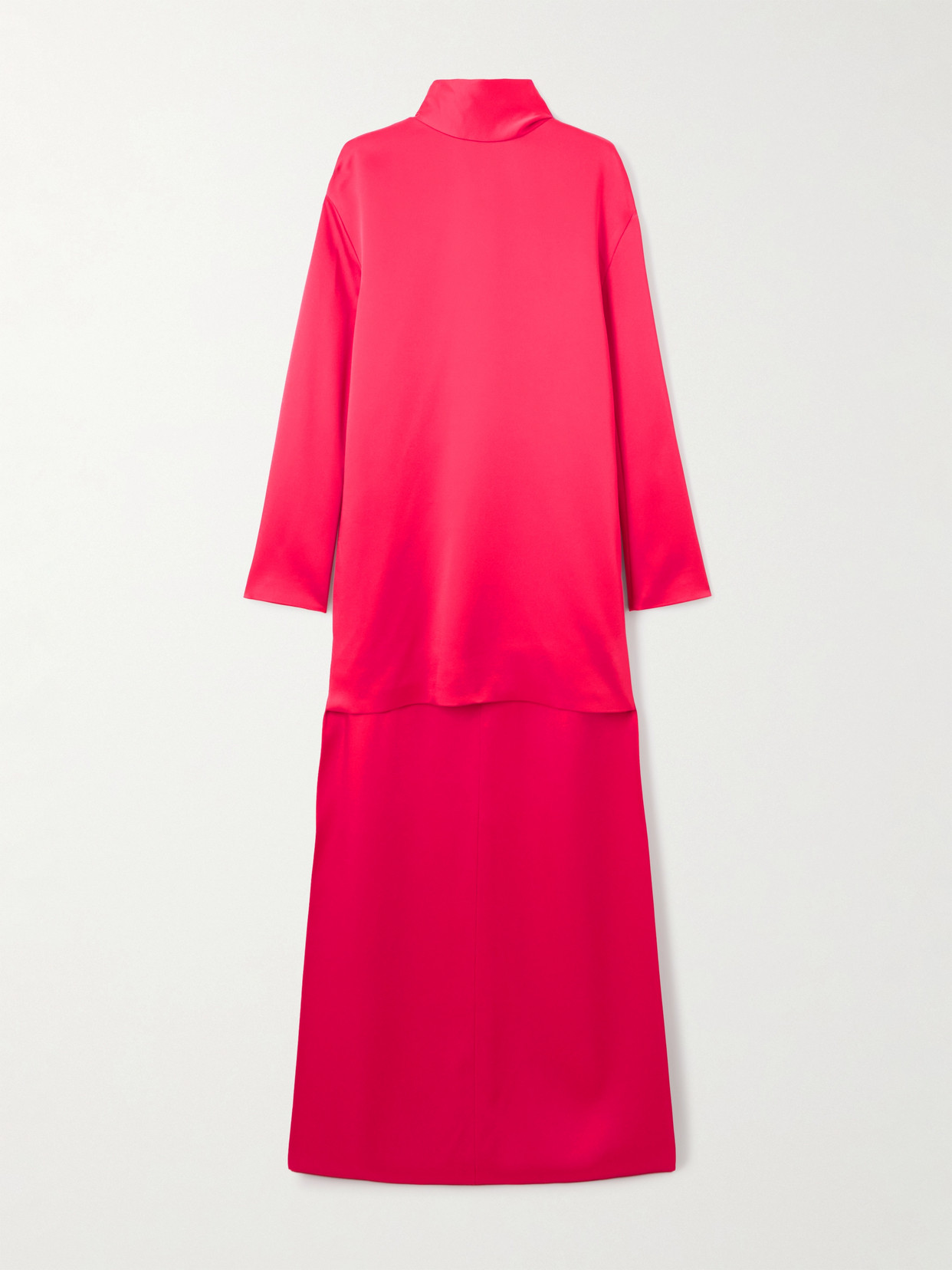 Tom Ford Scarf-detailed Asymmetric Satin-crepe Dress In Red