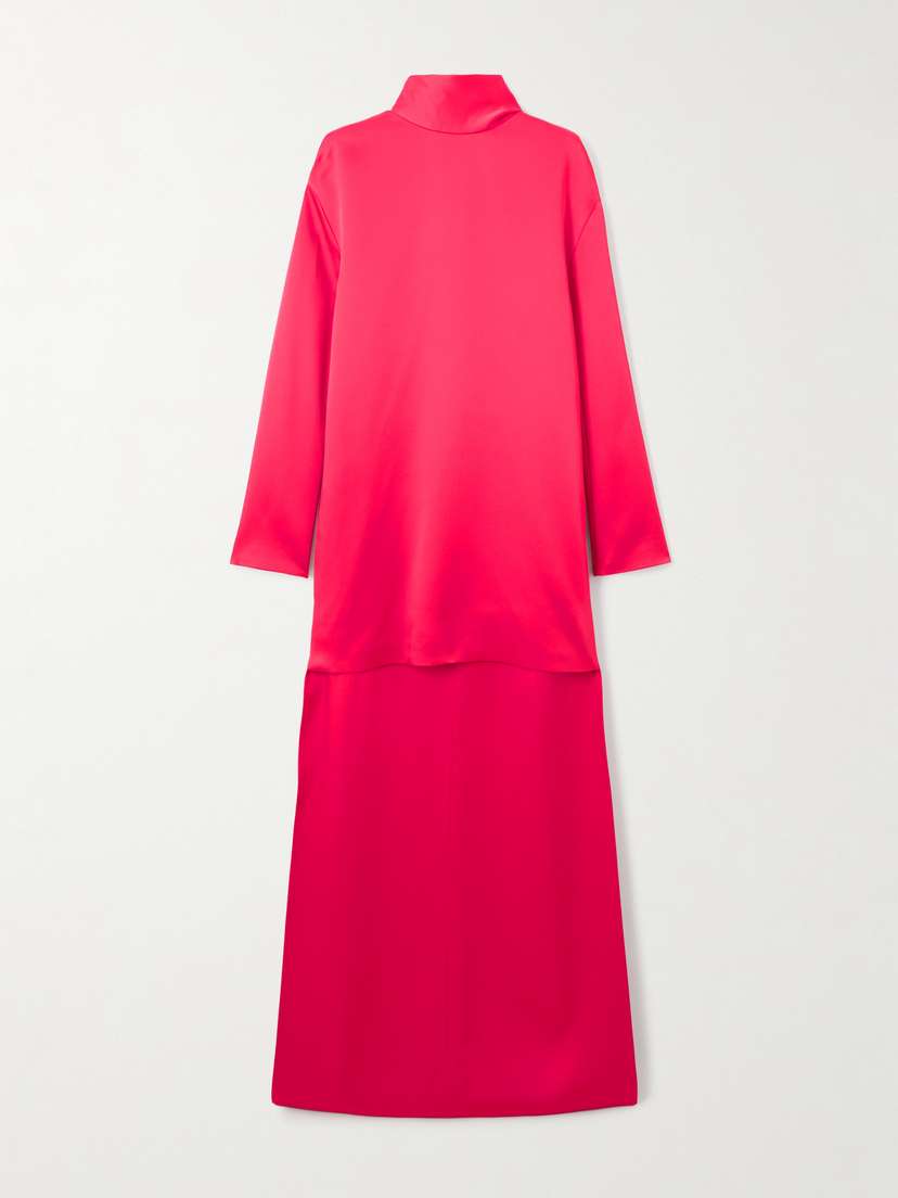 Tom Ford Scarf-detailed Asymmetric Satin-crepe Dress