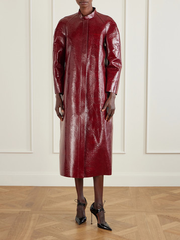 Tom Ford Snake-effect leather coat