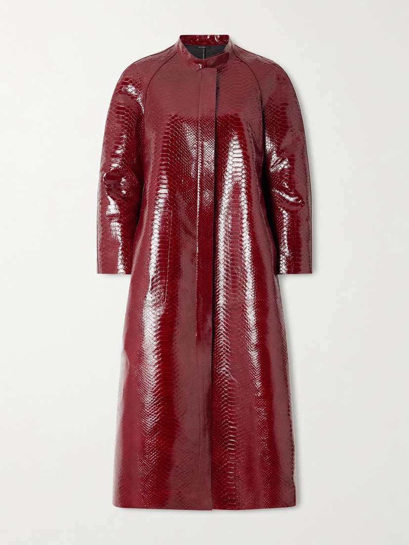 Tom Ford Snake-effect Leather Coat