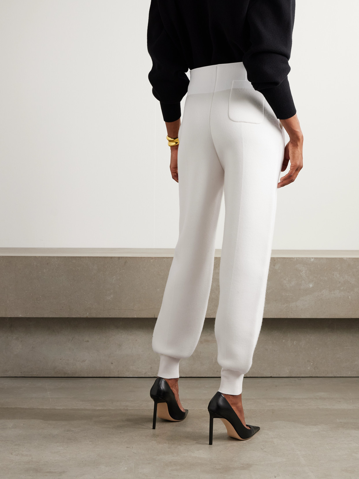 Tom Ford Jersey Tapered Trackpants In White