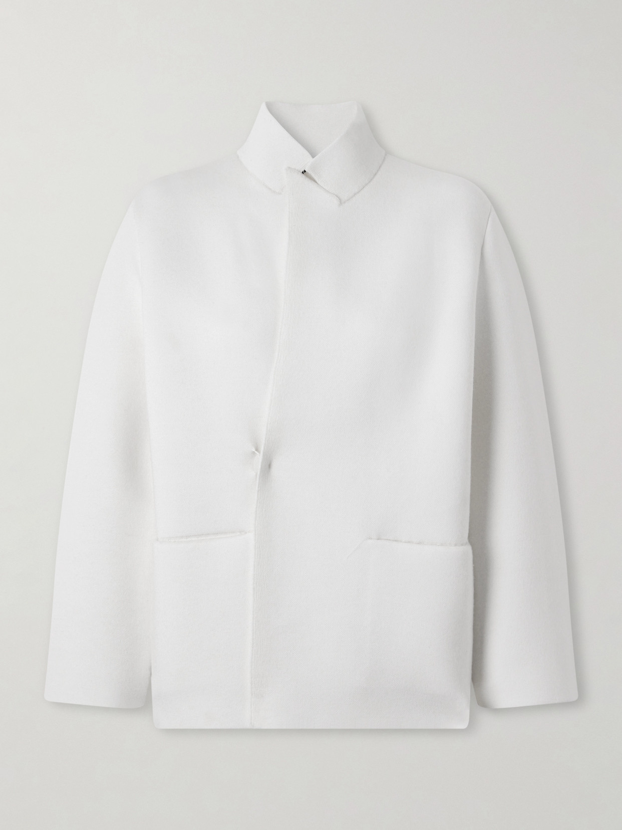 Tom Ford Double-breasted Cashmere-blend Blazer In White