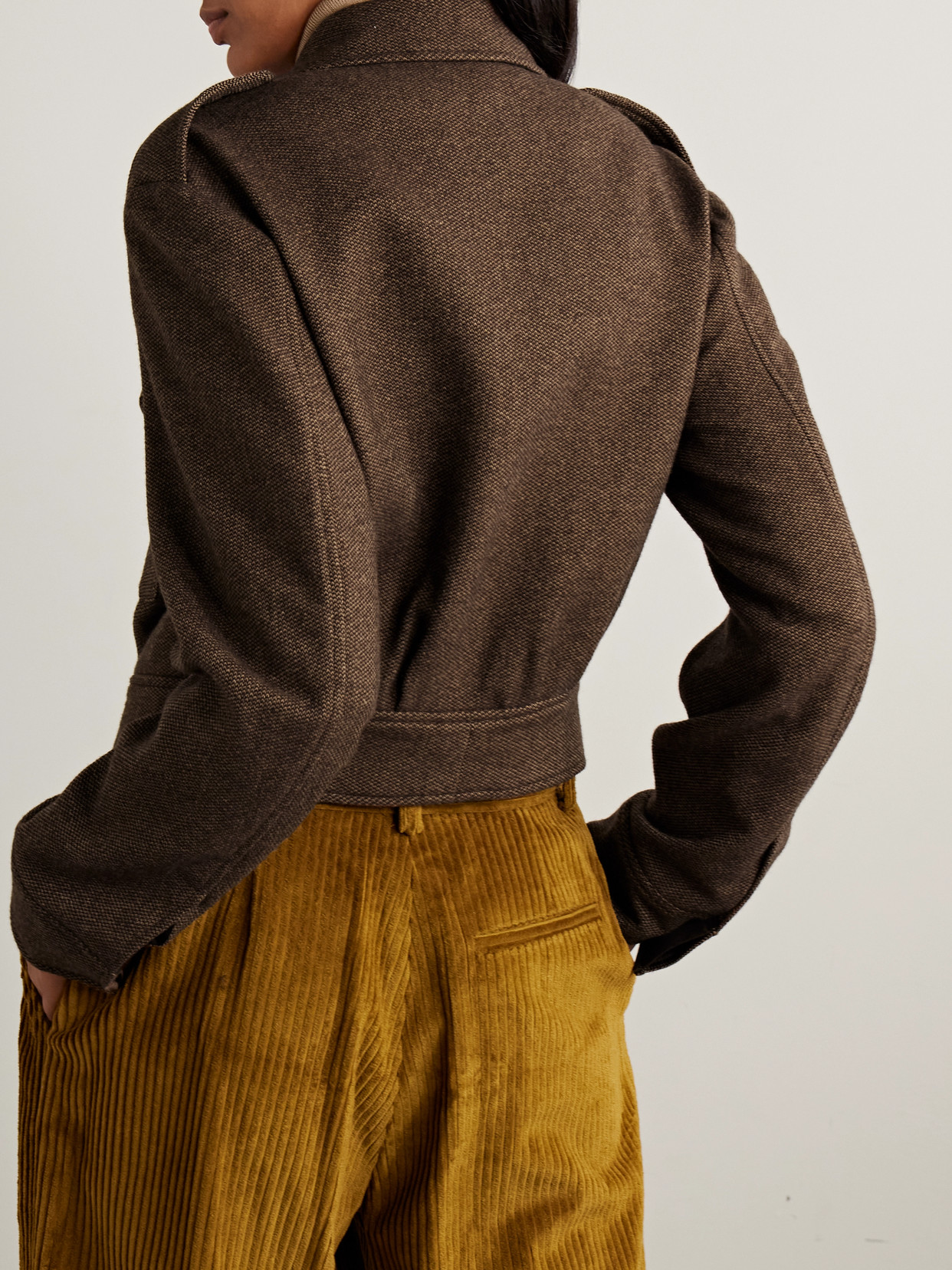 Ralph Lauren Maddison Cropped Wool Jacket In Brown