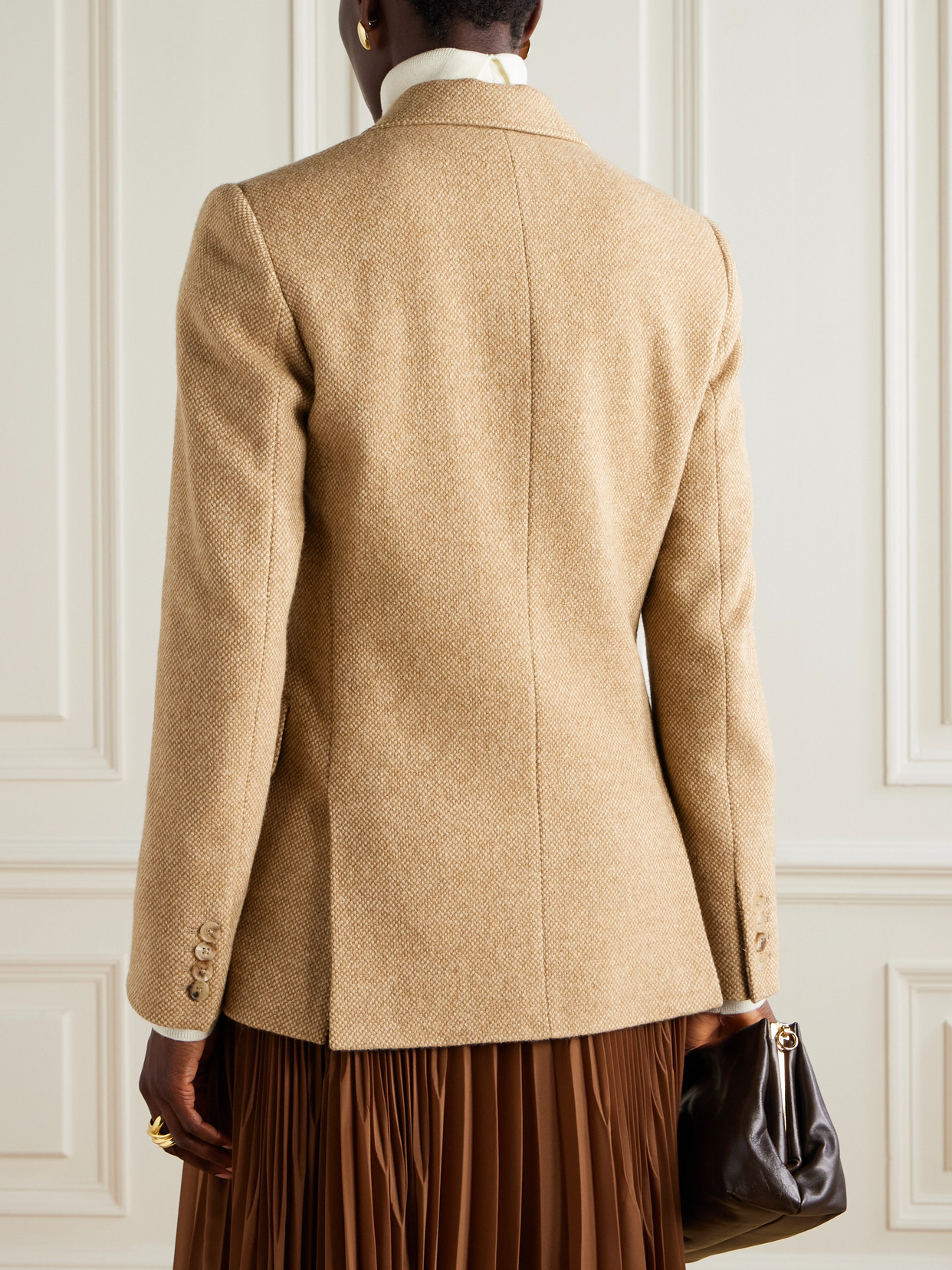 Ralph Lauren Eli Wool And Cashmere-blend Tweed Blazer In Brown