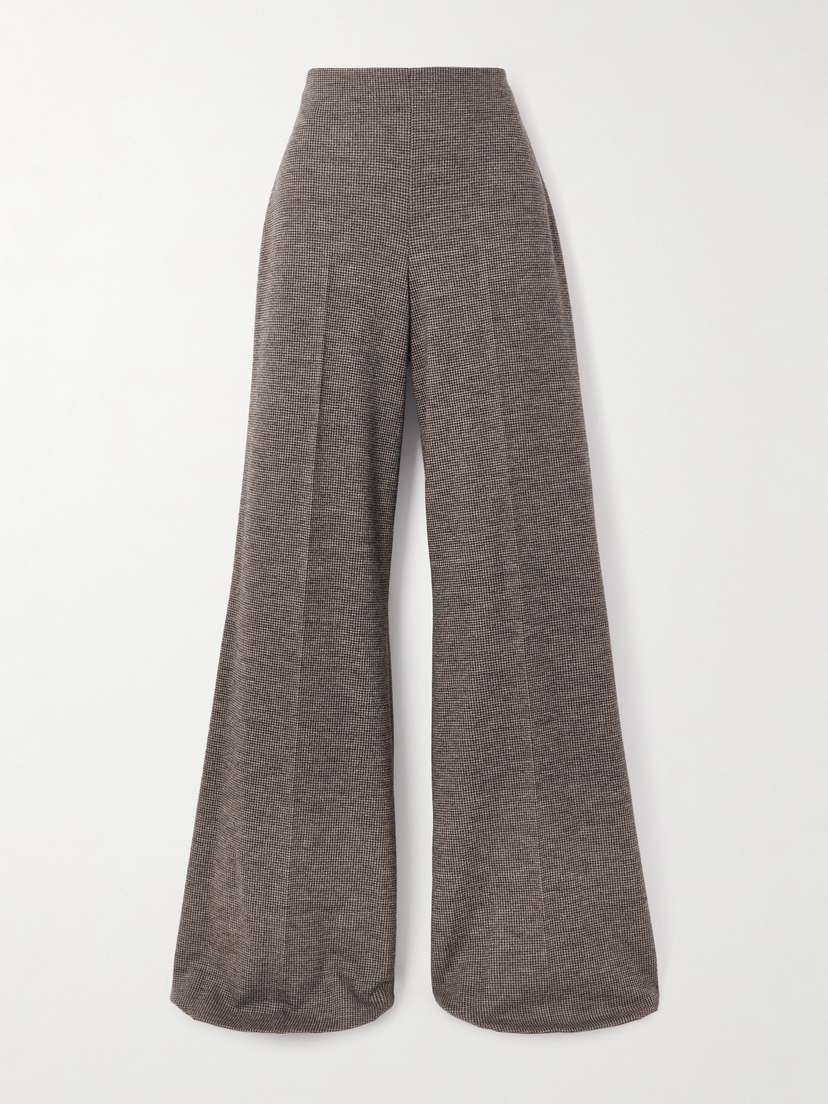 Ralph Lauren Collection Isaiah Houndstooth Wool Wide-leg Pants