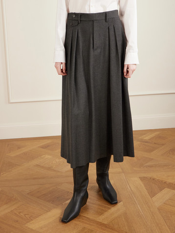 Ralph Lauren Collection Evelyn wool-flannel midi skirt