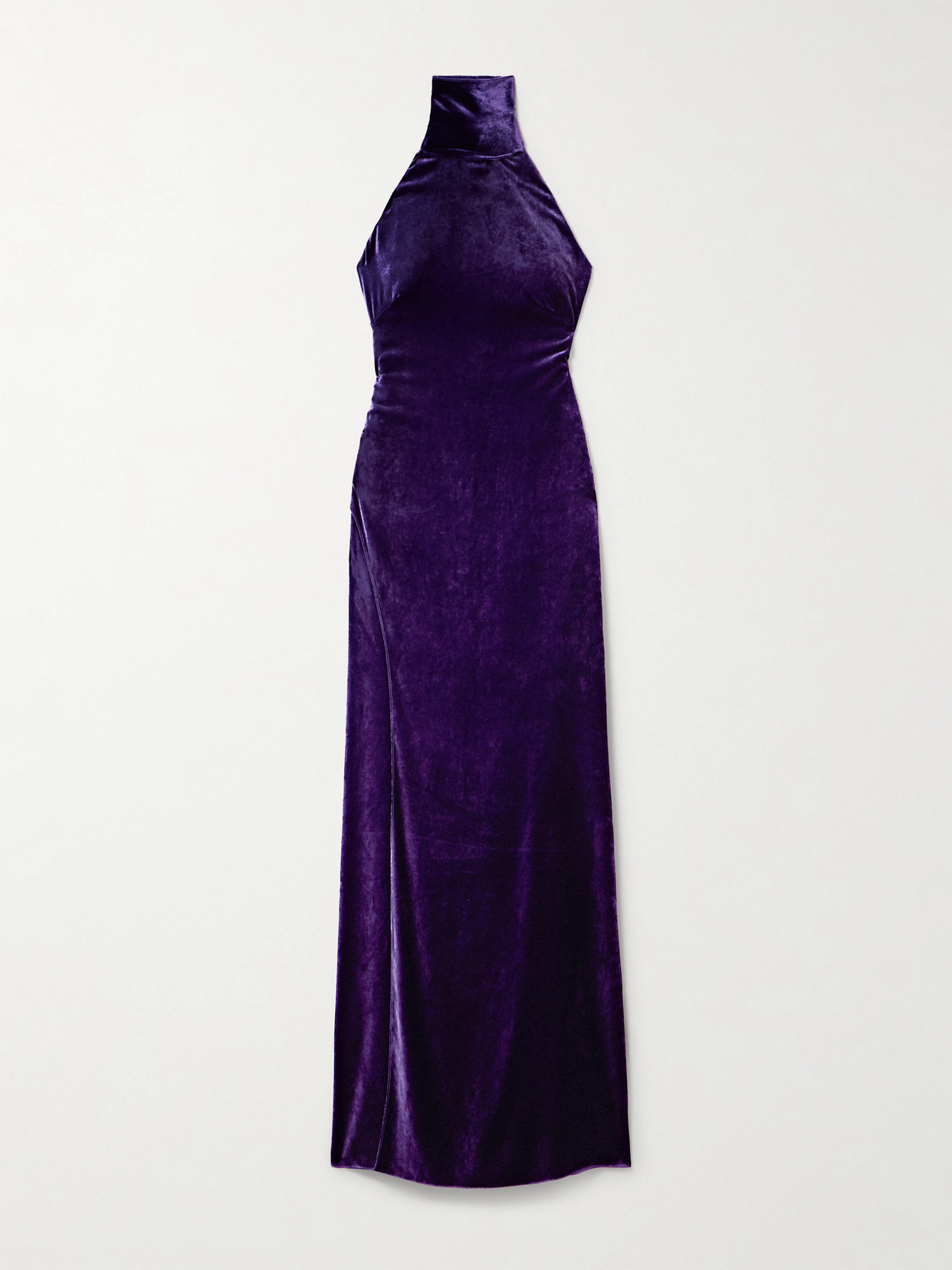 Ralph Lauren Tatum Velvet Halterneck Gown In Purple
