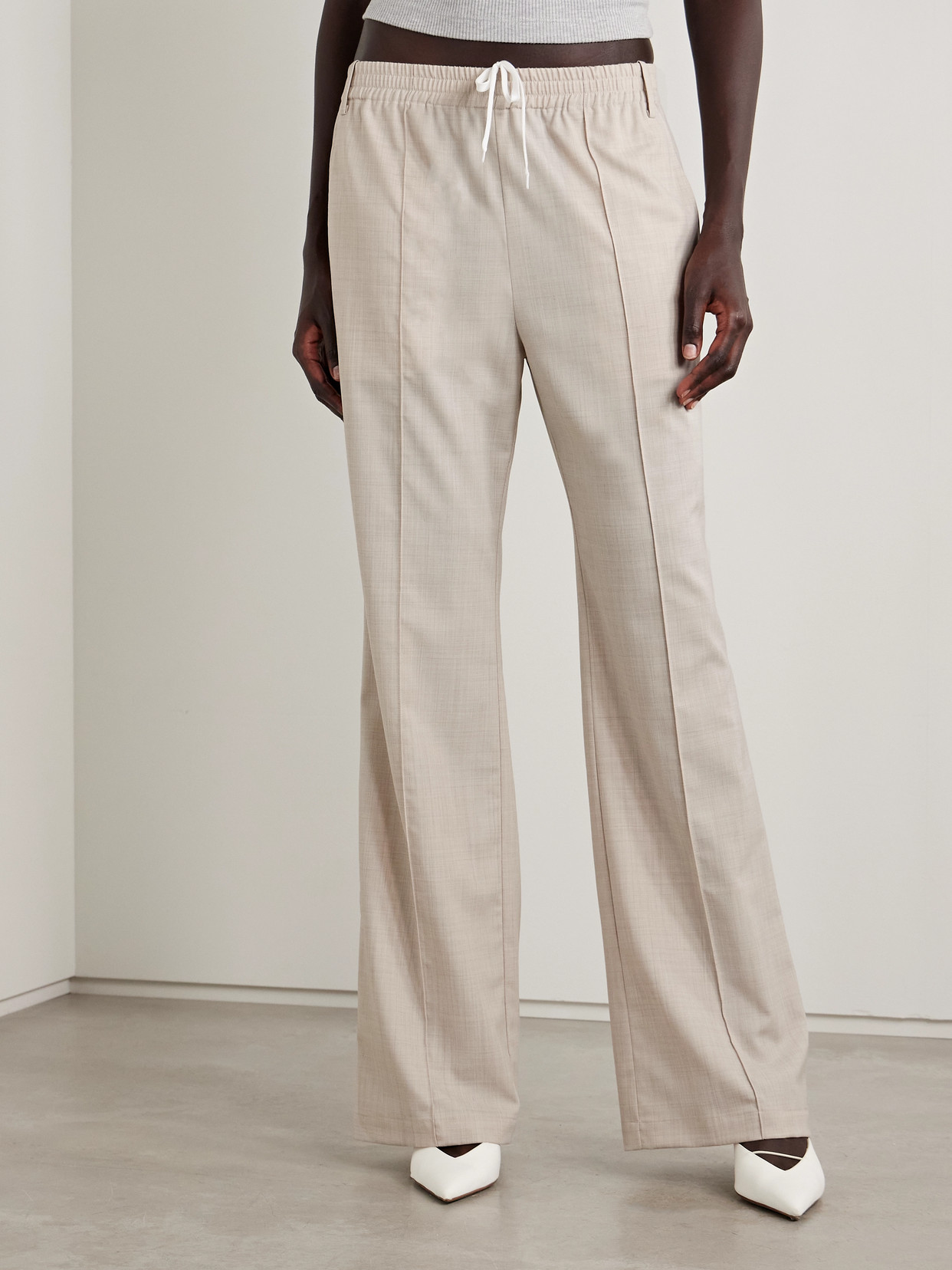 Tibi Scottie Woven Pants In White