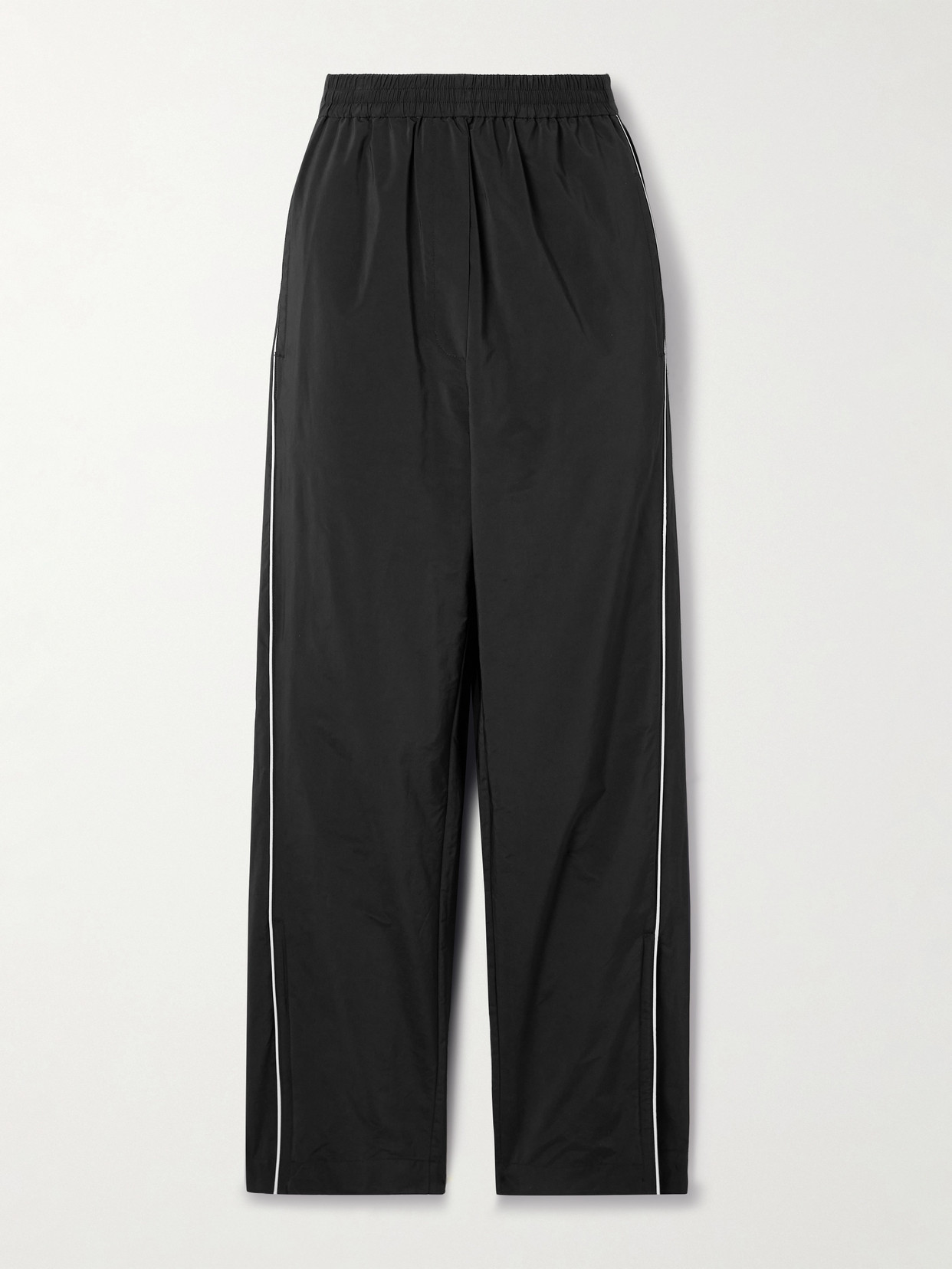 Tibi Shell Track Pants In Black