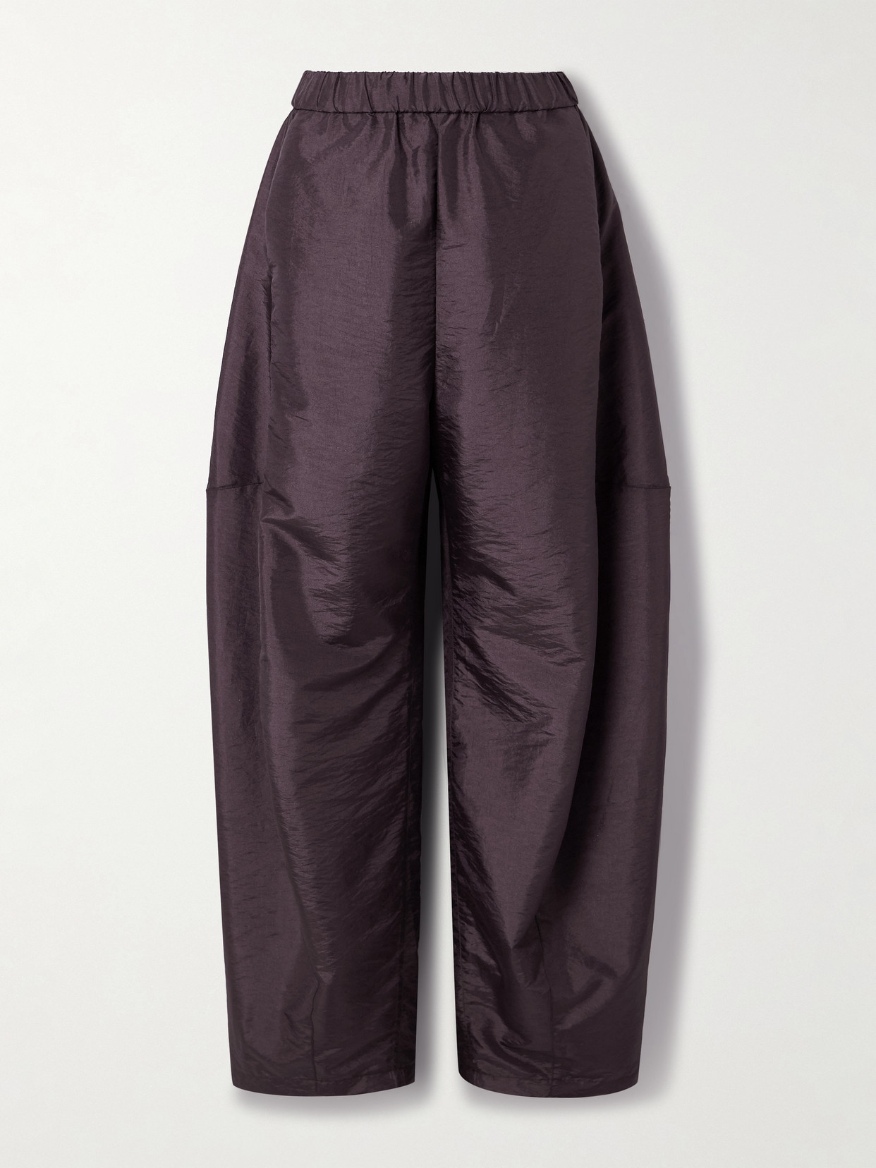 Tibi Winslow Shell Barrel-leg Pants In Purple
