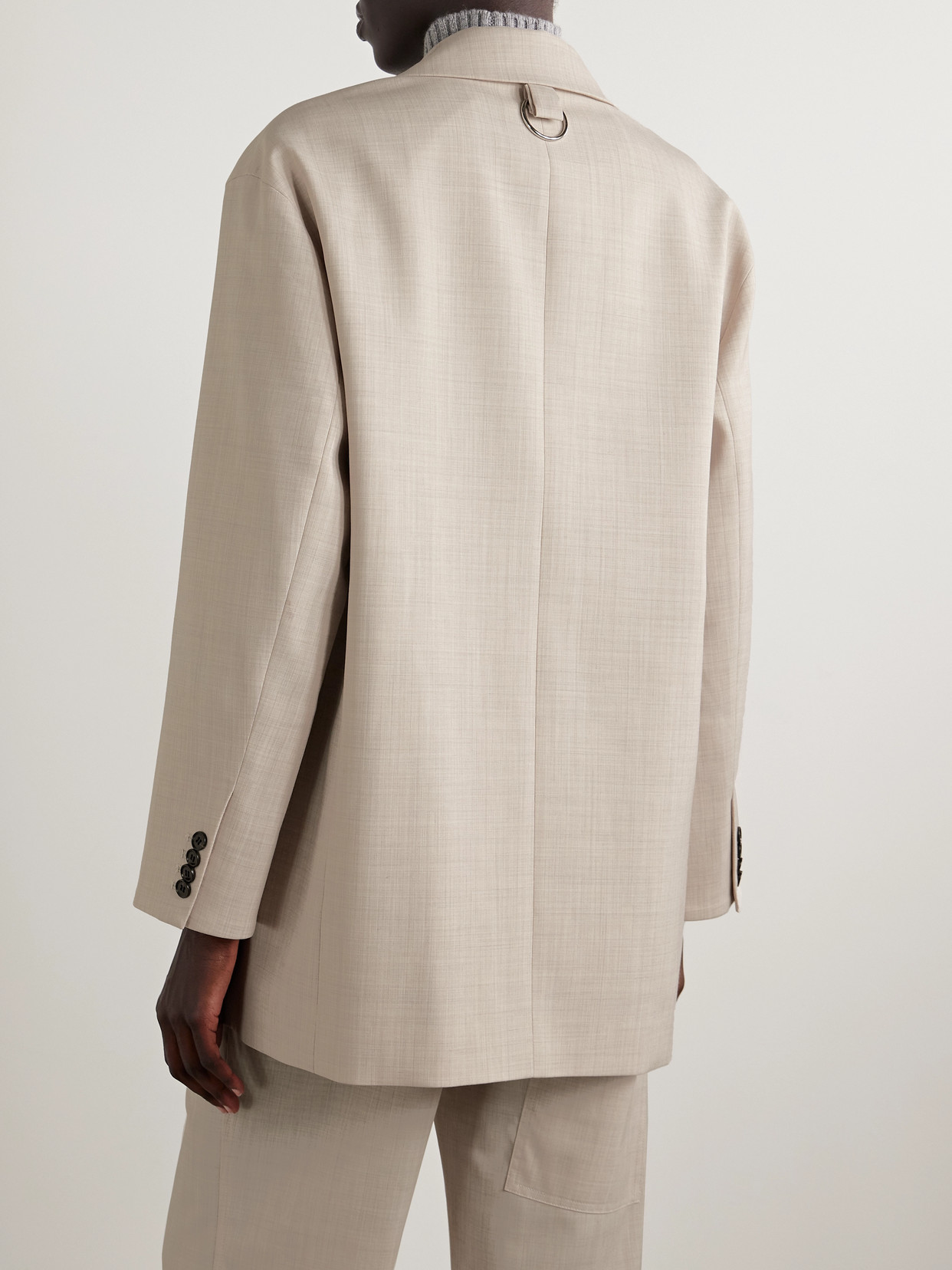 Tibi Liam Woven Blazer In Neutral