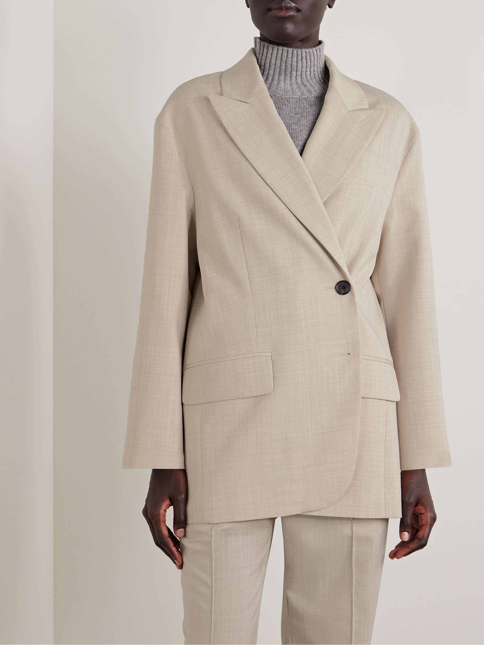TIBI Fundamentals Liam stretch-grain de poudre blazer