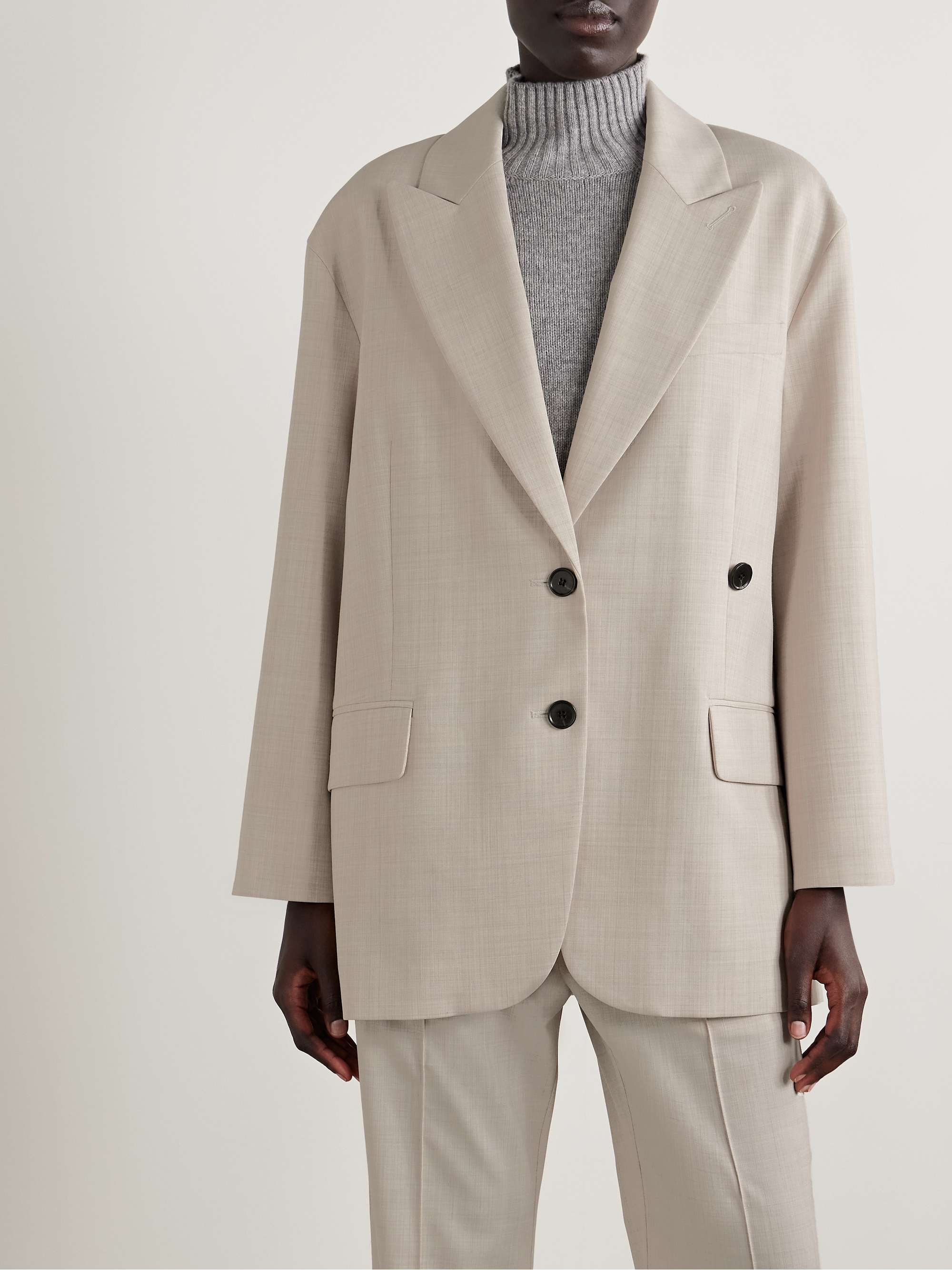 TIBI Fundamentals Liam stretch-grain de poudre blazer