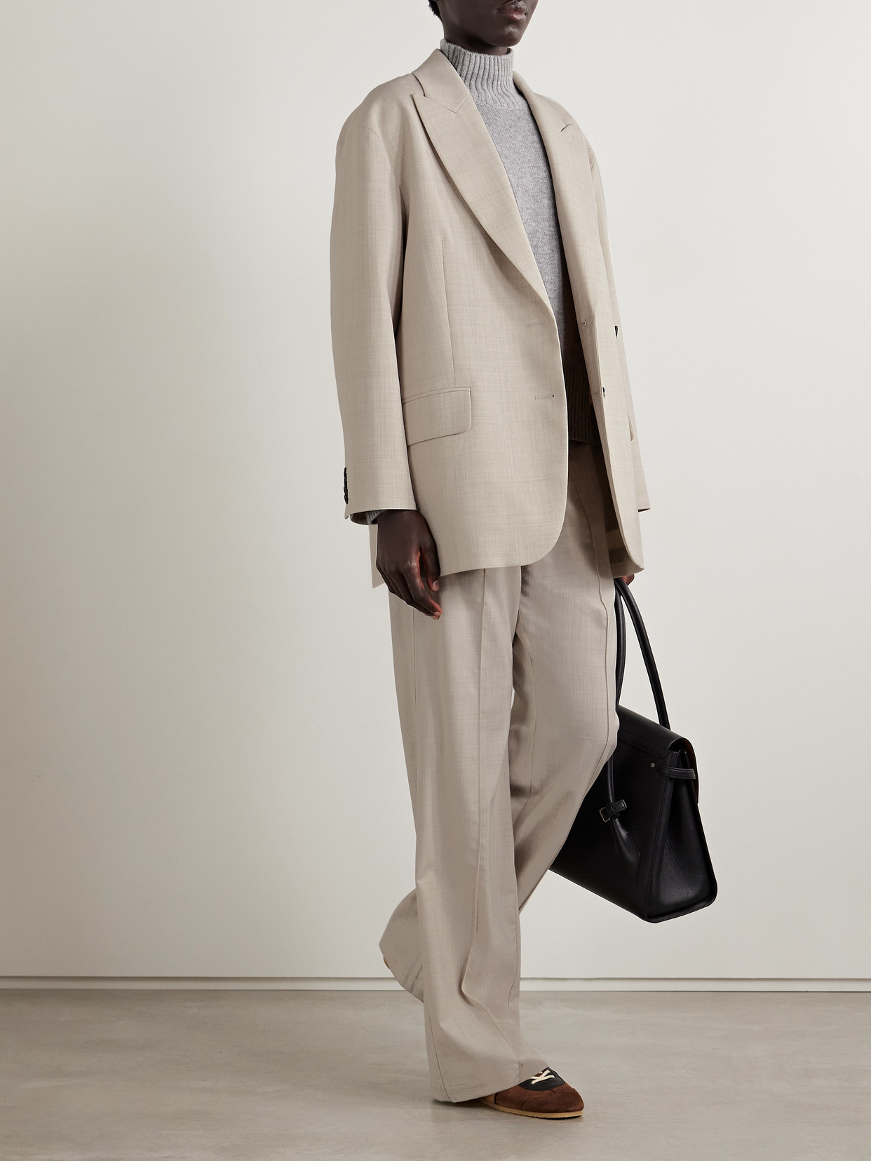 Tibi Liam Woven Blazer In Neutral