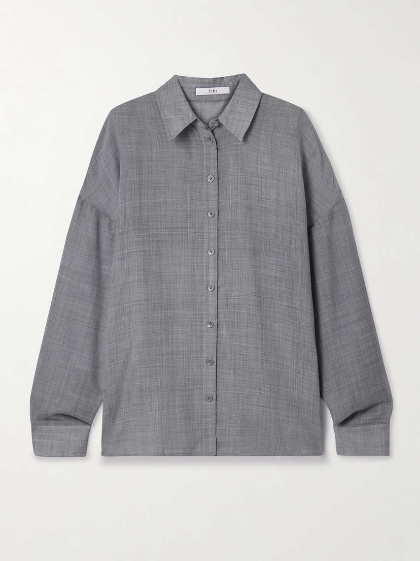Tibi Wool-blend Gauze Shirt