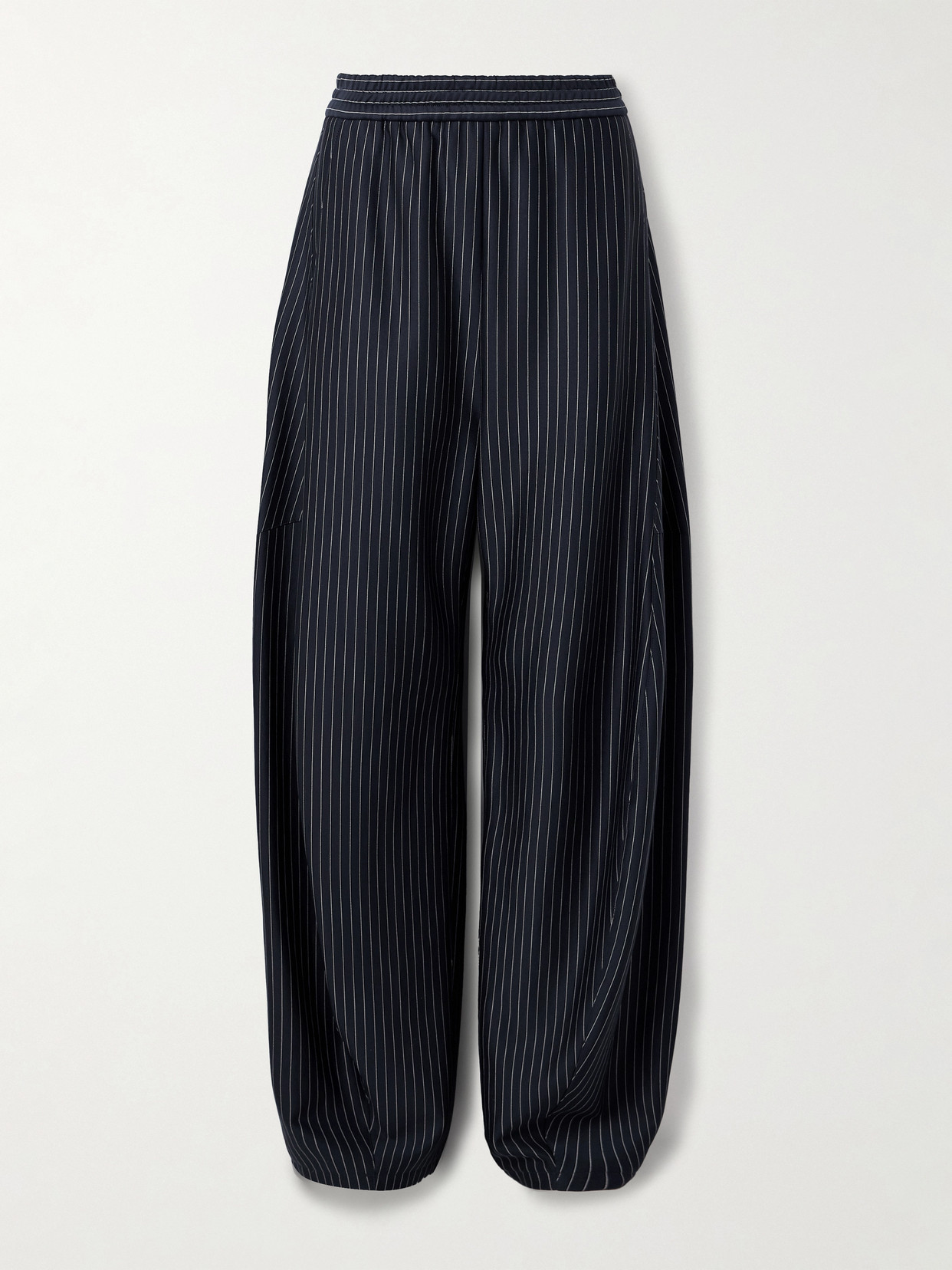 Tibi Pinstripe Active Knit Winslow Pants Navy Multi In Blue