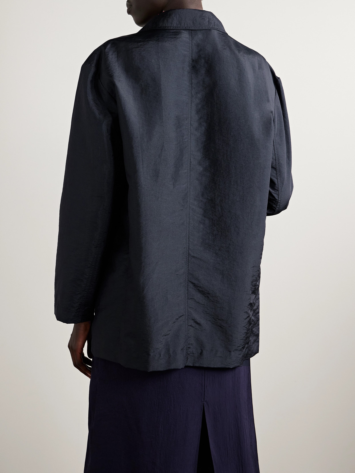 Tibi Liam Oversized Shell Blazer In Blue