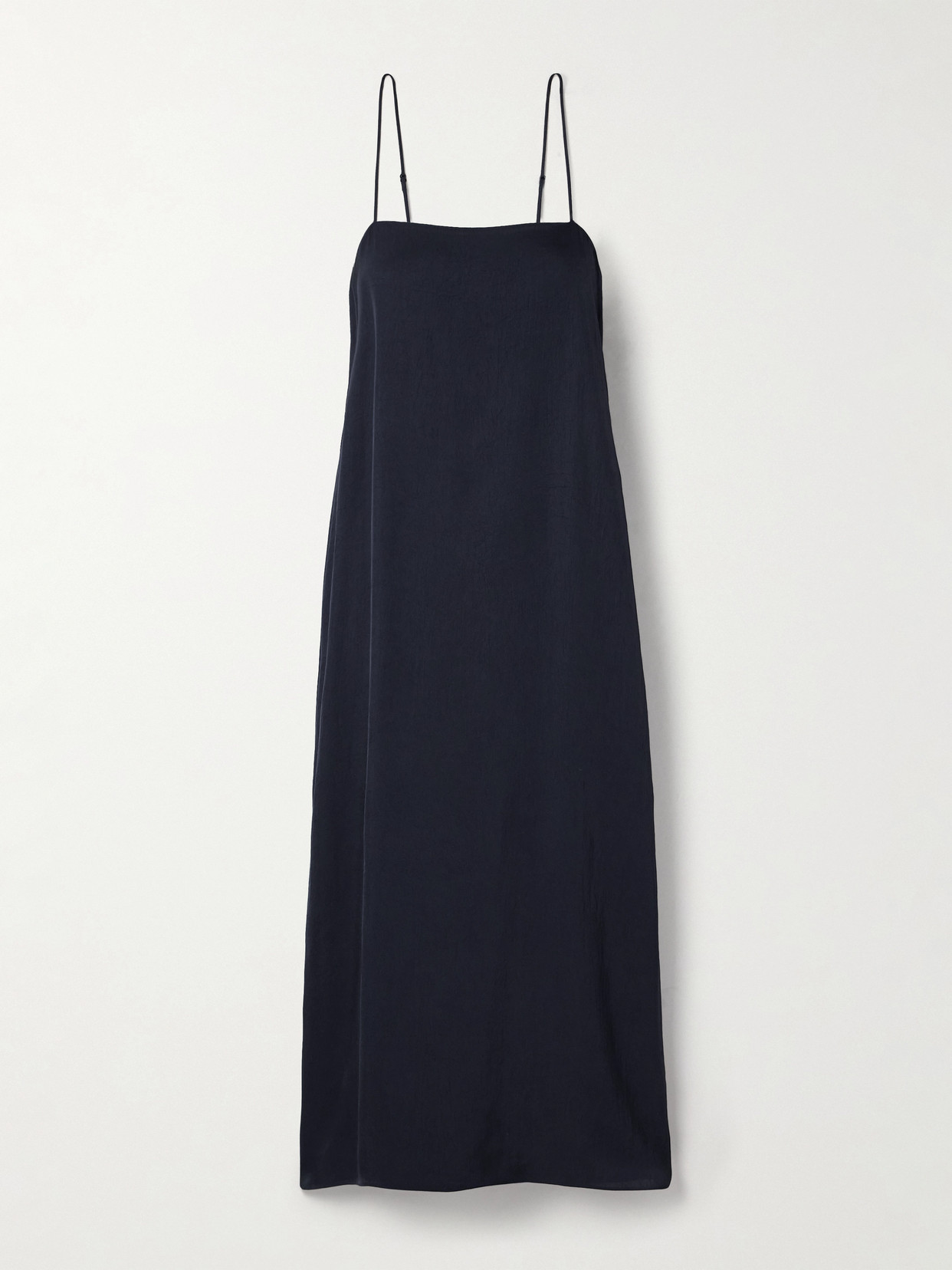 Tibi Satin-twill Midi Dress In Black