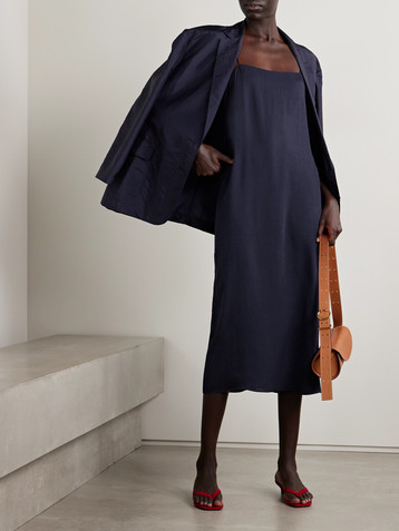 Tibi Satin-twill midi dress