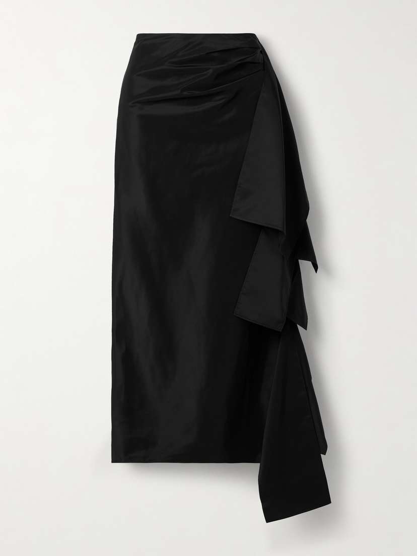Tibi Ruffled Ruched Nylon Maxi Skirt