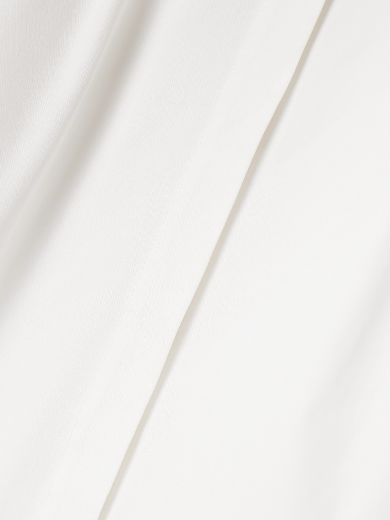 Tibi Asymmetric Pleated Cotton-poplin Midi Shirt Dress In White