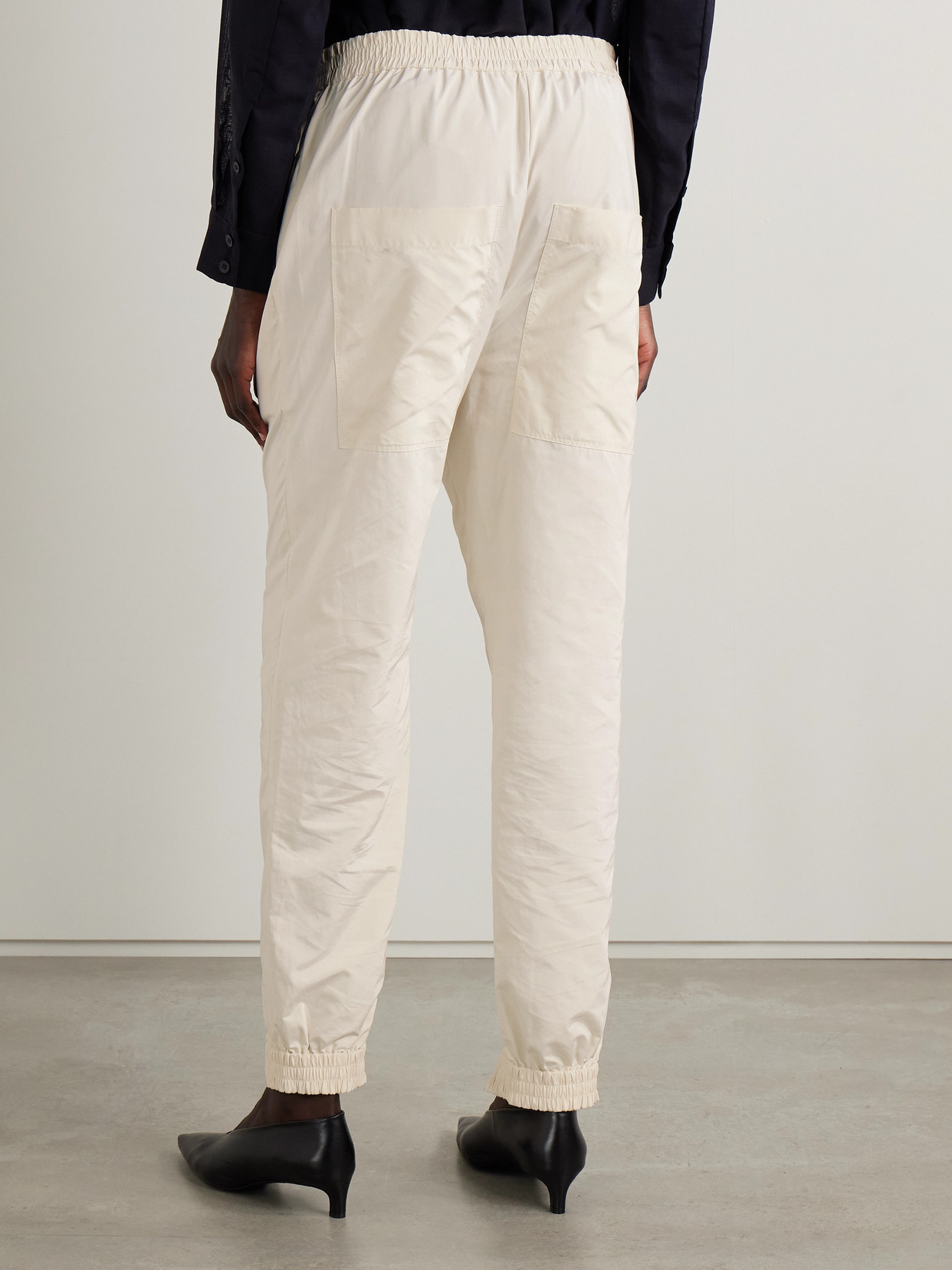 Tibi Zip-detailed Shell Track Pants In White