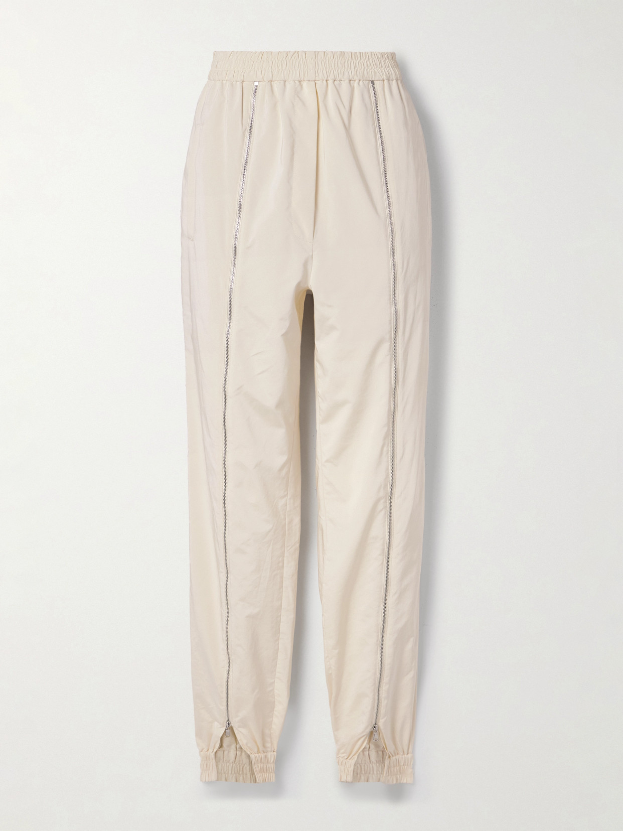 Tibi Zip-detailed Shell Track Pants In White