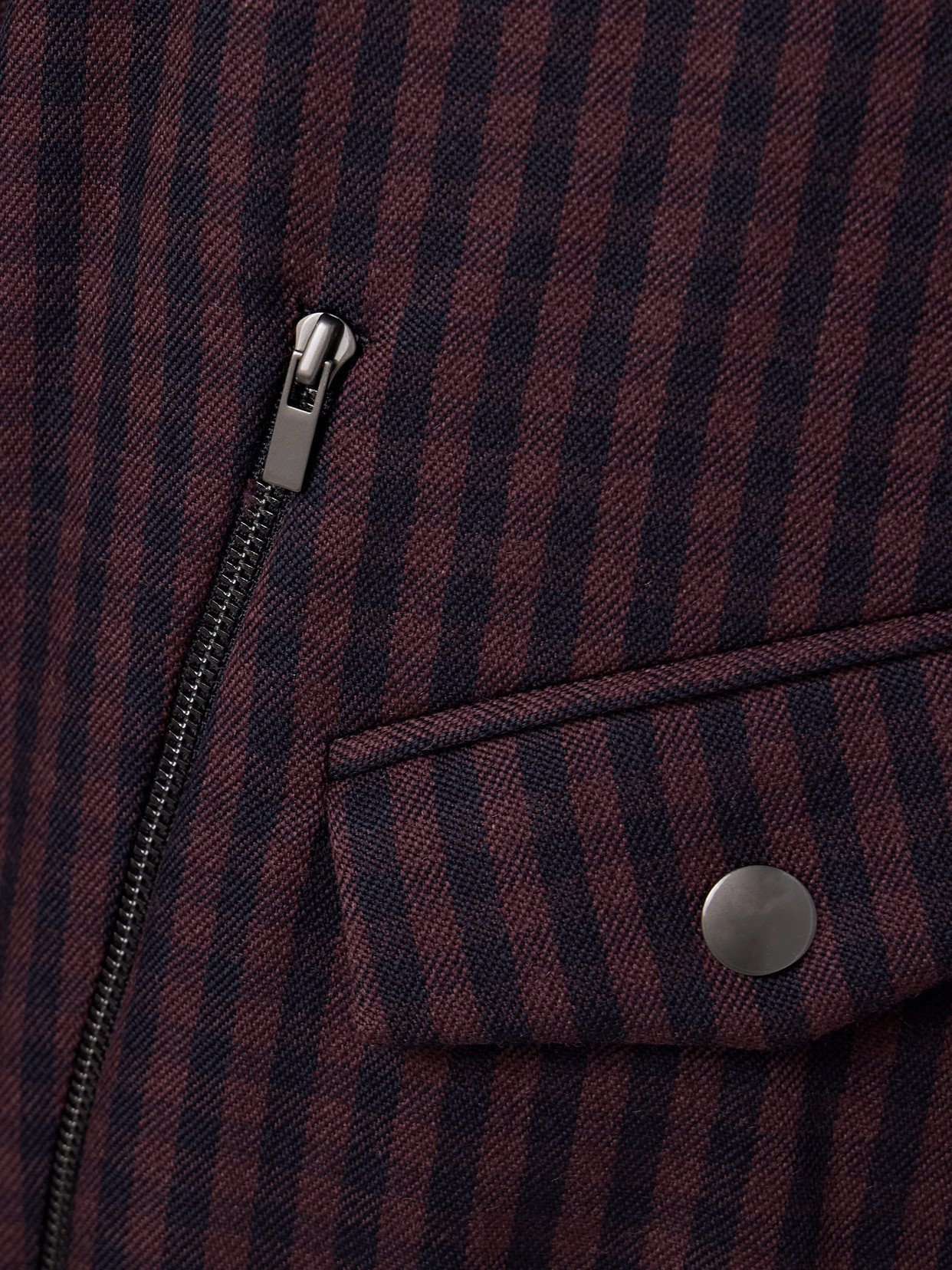 Tibi Jules Gingham Wool Bomber Jacket In Purple